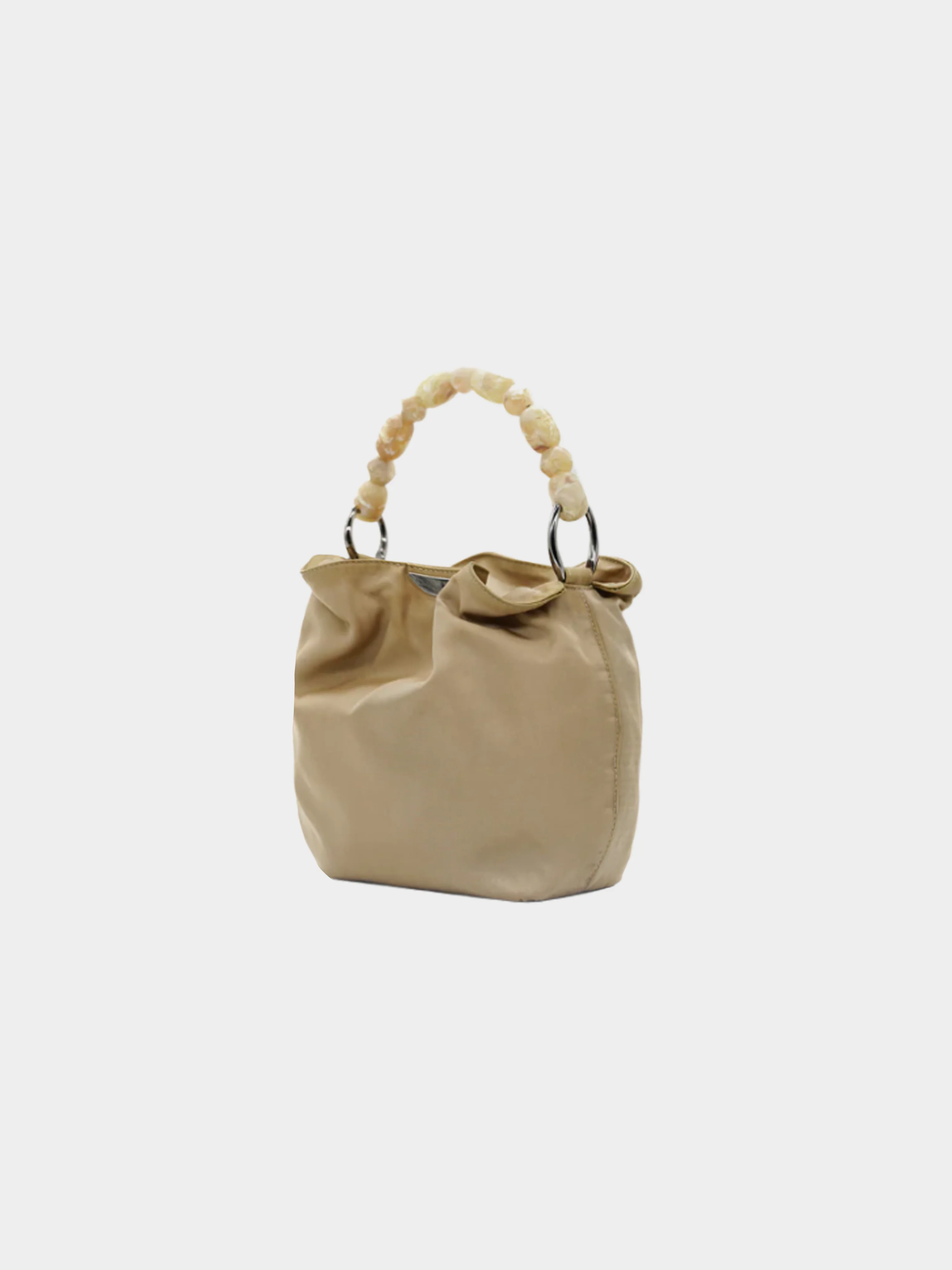 Christian Dior by John Galliano 2000s Brown Silk Malice Stone-Handle Bag - Image 2