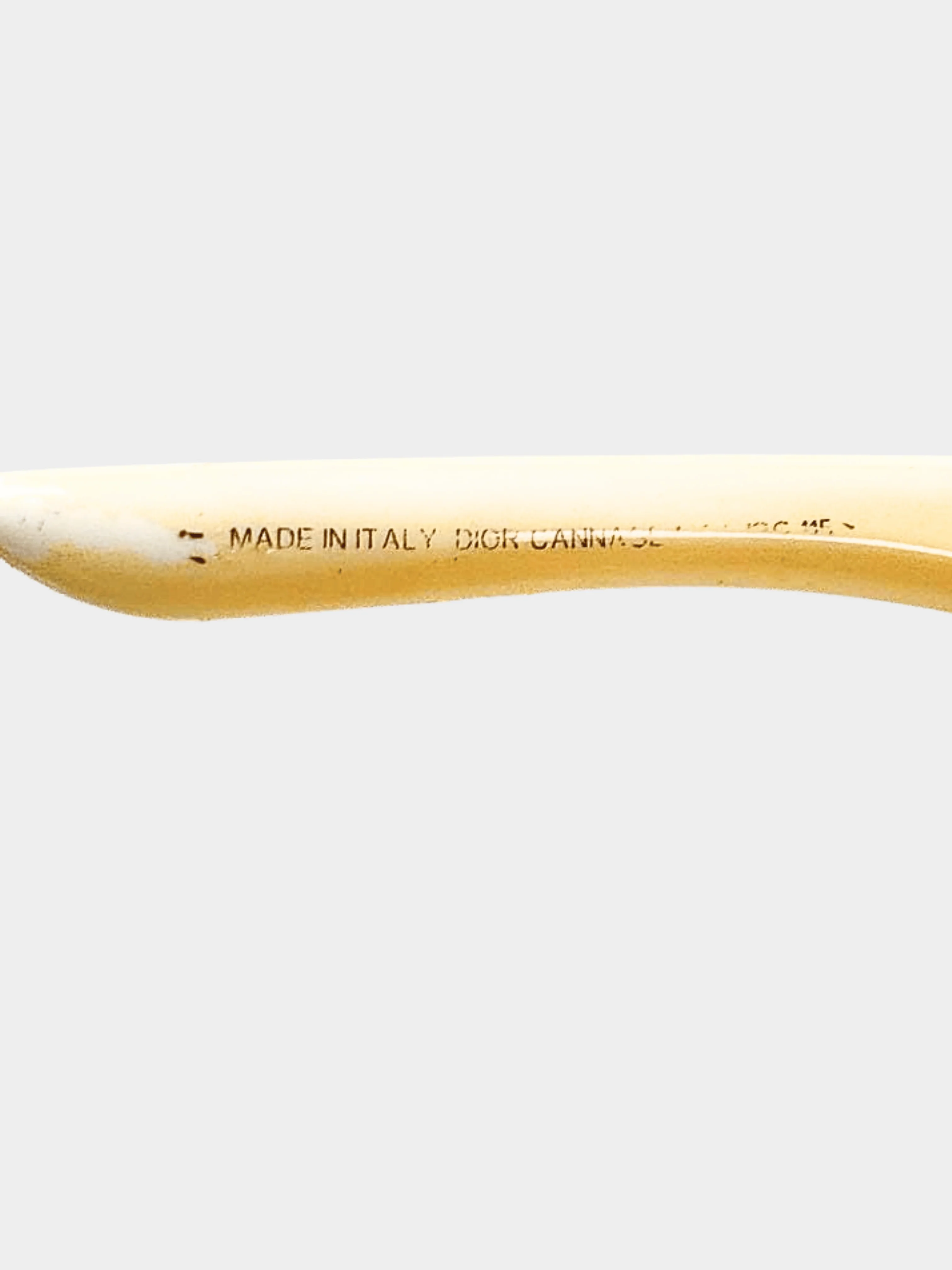 Christian Dior 2000s Cream Cannage Logo Rectangle Sunglasses - Image 8