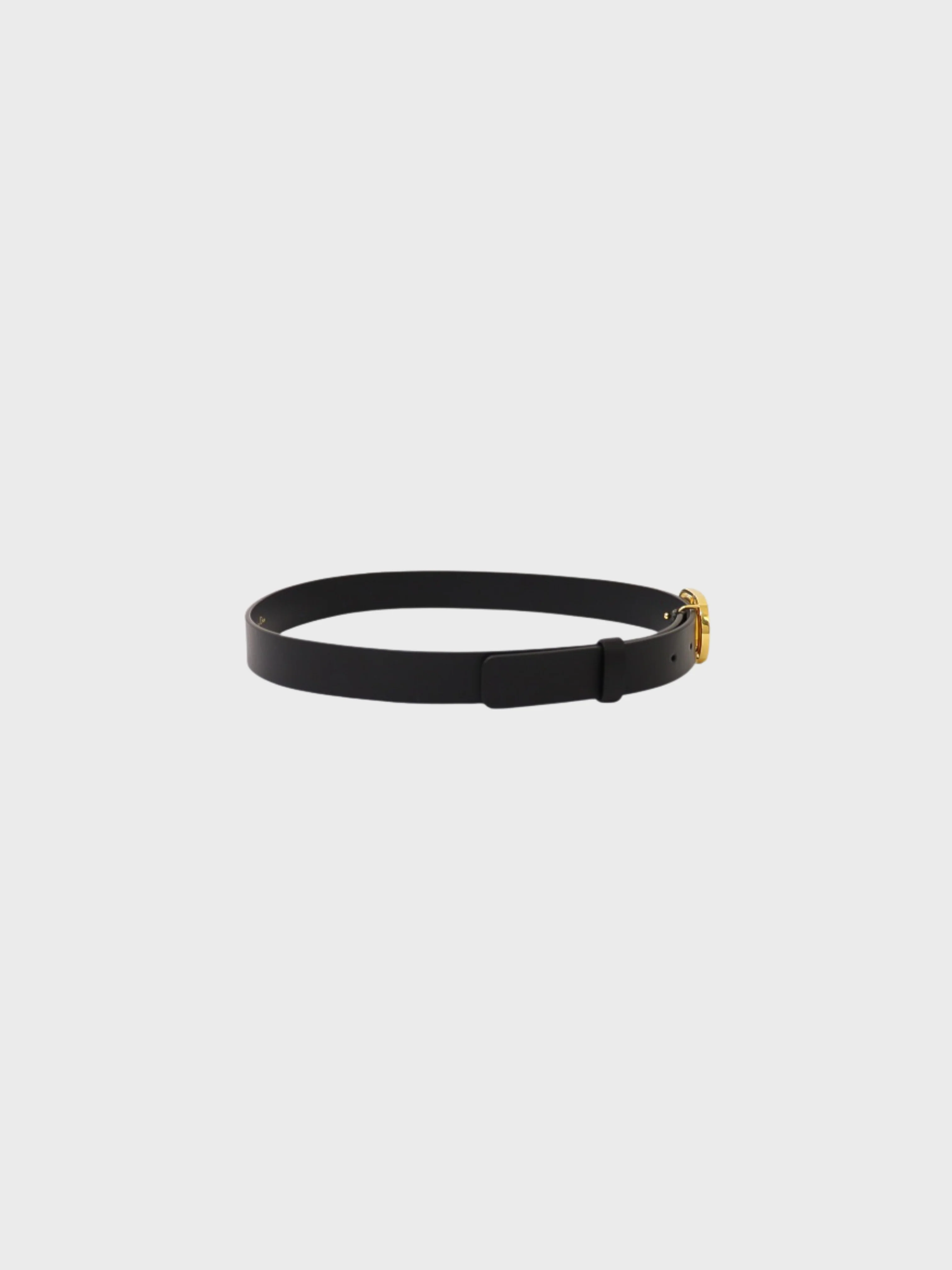Christian Dior 2020s Gold Black Plated Metal Leather Logo Belt - Image 3