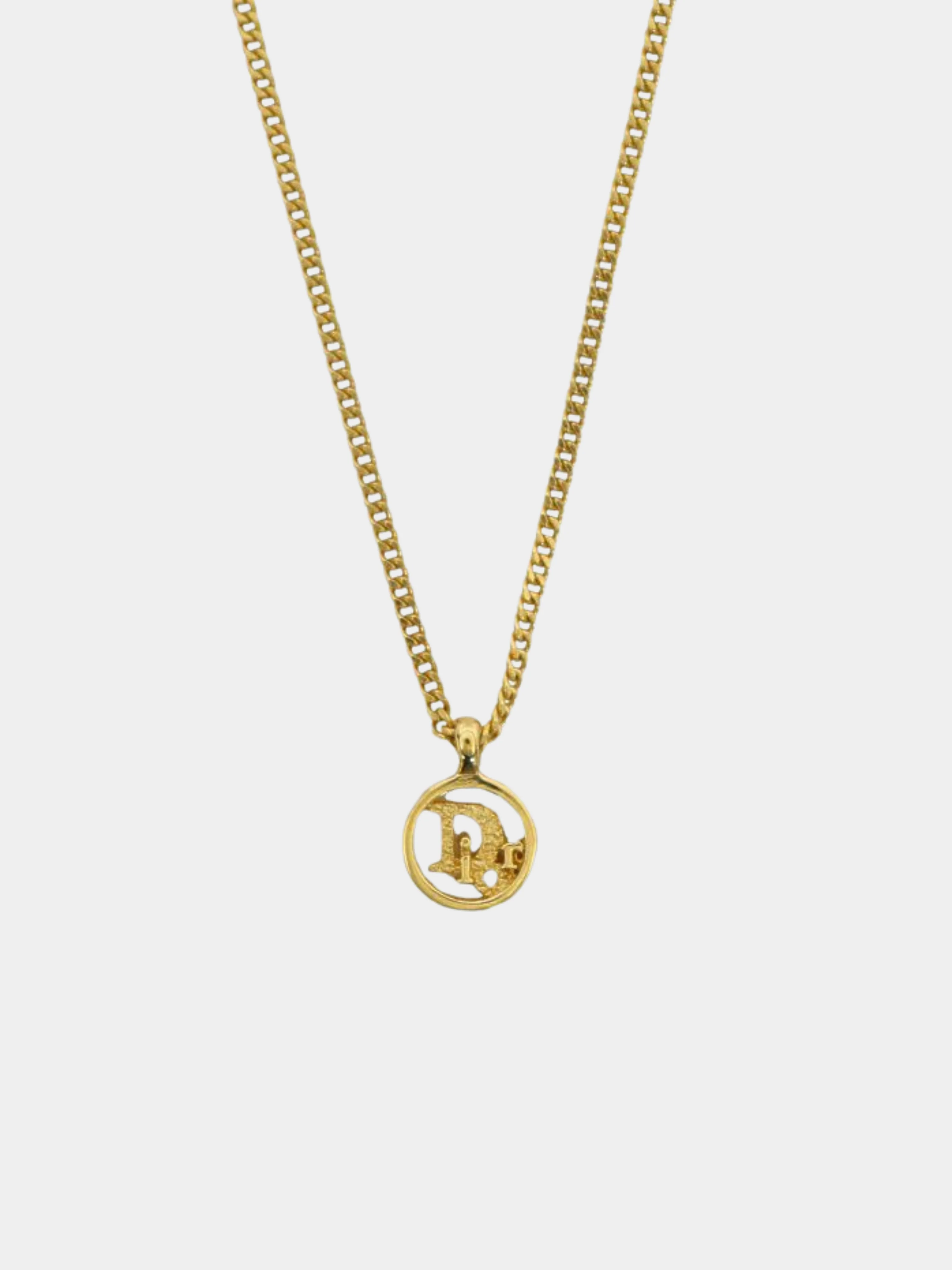 Christian Dior 2000s Gold Logo Round Necklace - Image 2