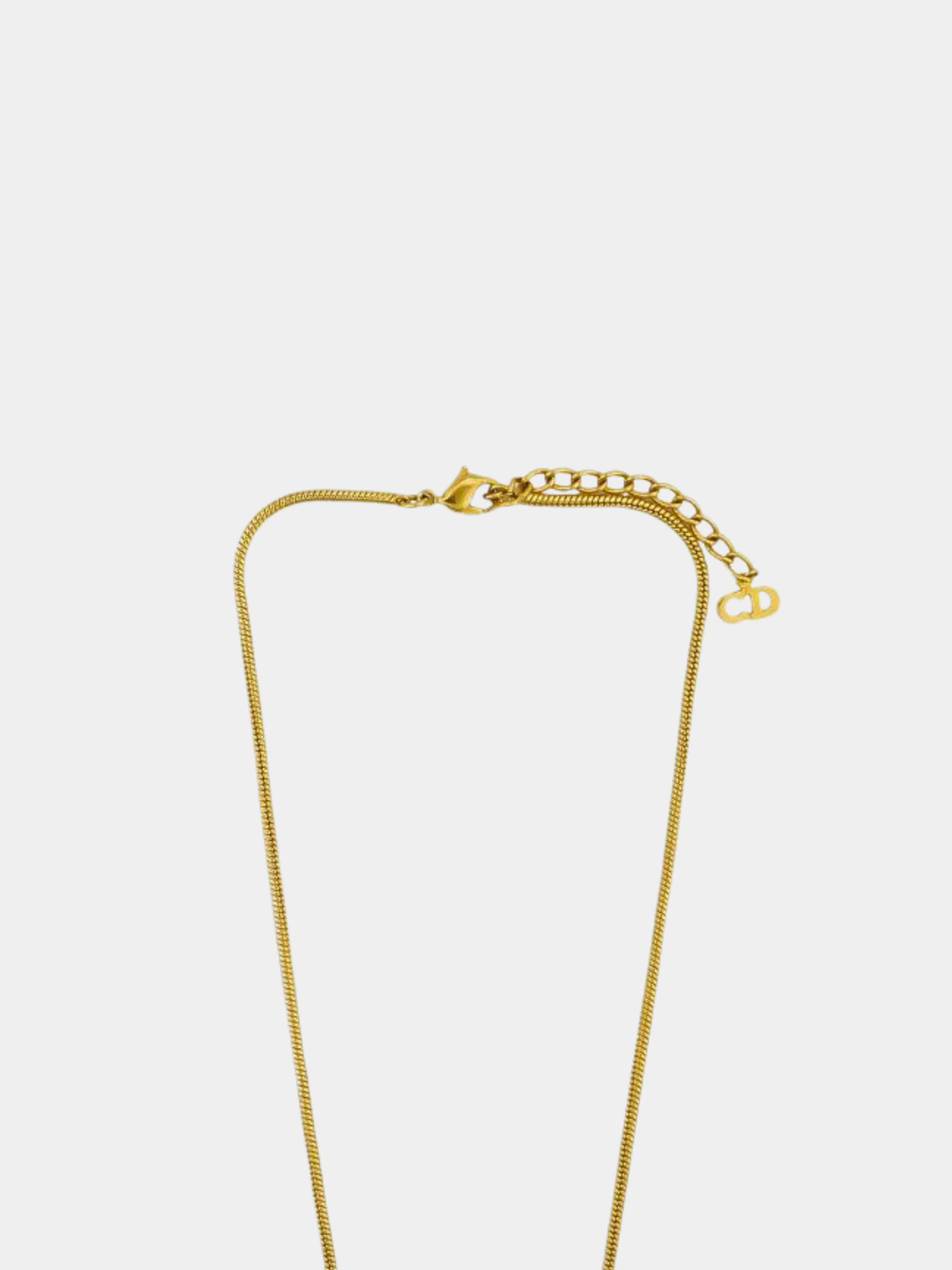 Christian Dior 2000s Gold Plated Logo Necklace - Image 3