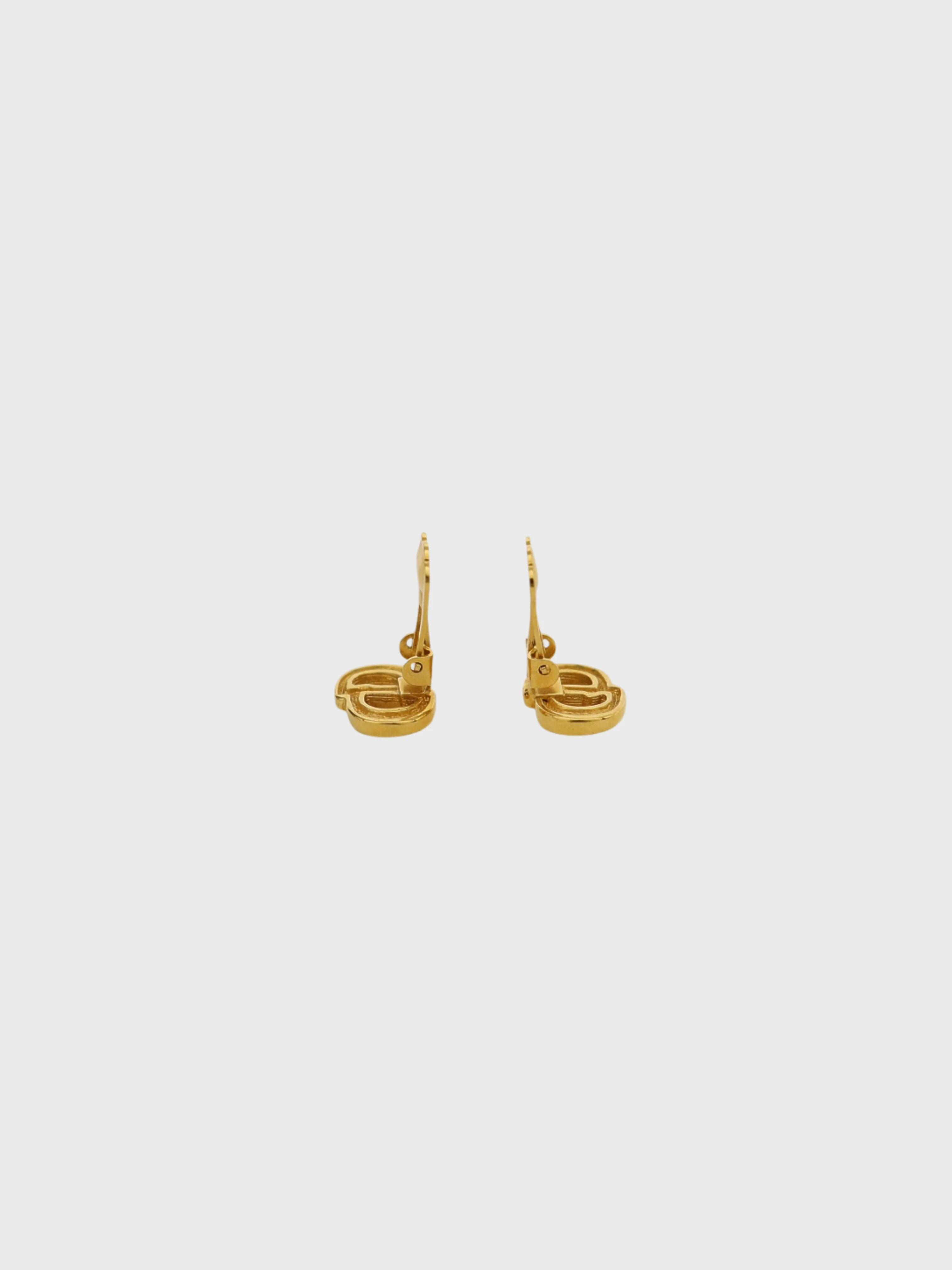 Christian Dior 2020s Gold Plated Metal Rhinestone CD Earrings - Image 3