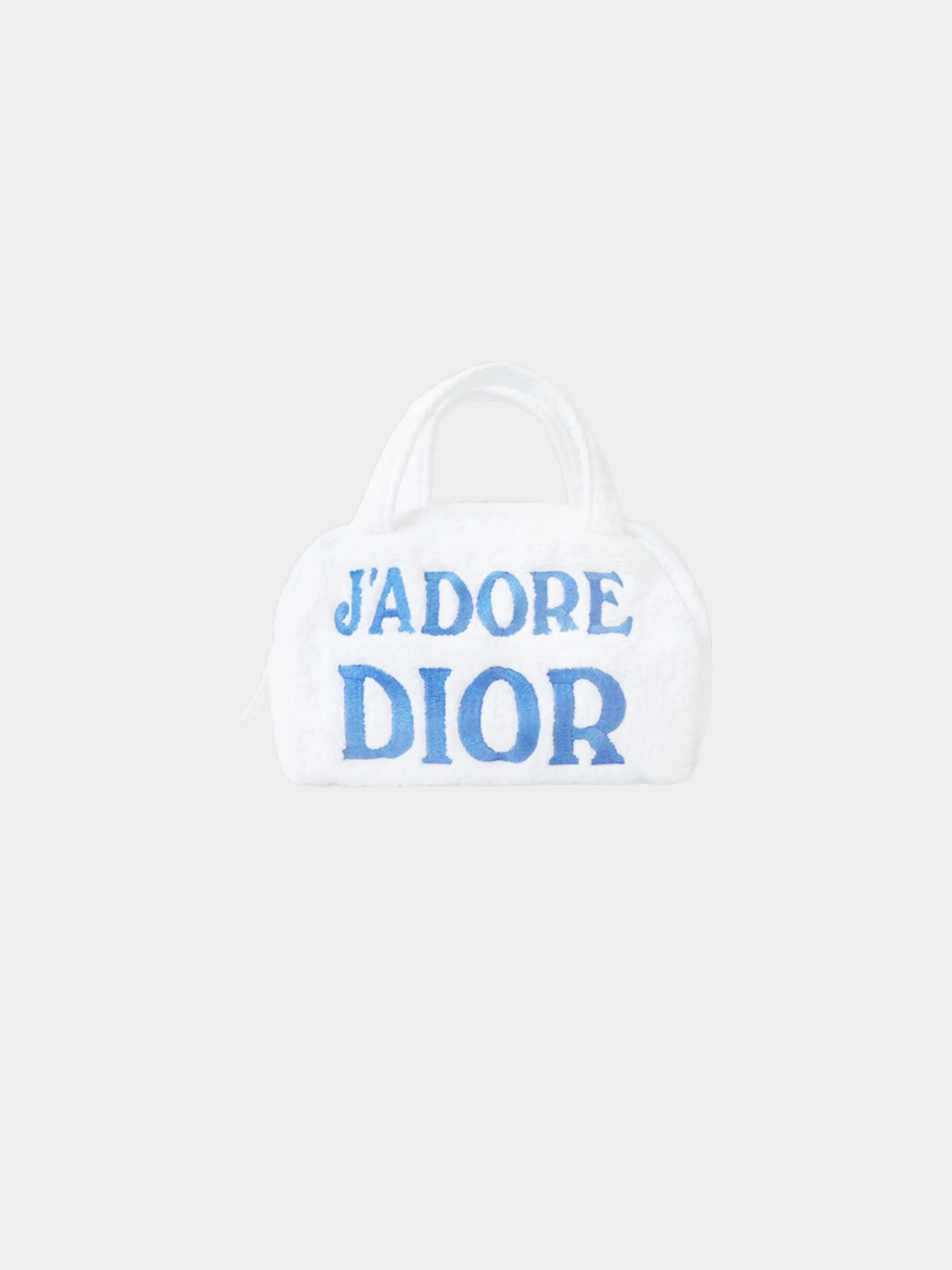 Christian Dior 2000s J'adore Dior White and Blue Terrycloth Bag