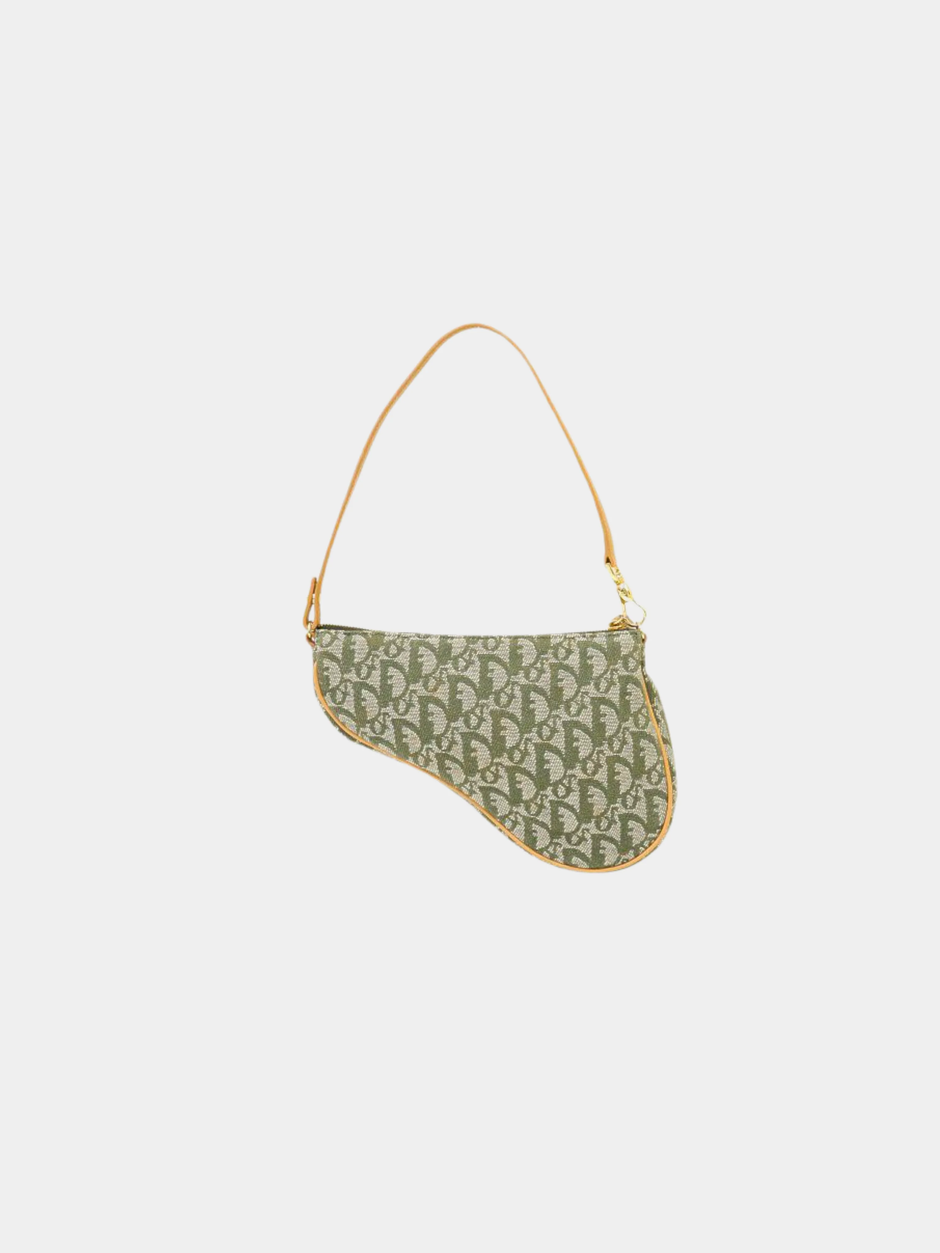 Christian Dior 2000s Khaki Beige Trotter Saddle Bag - Image 2