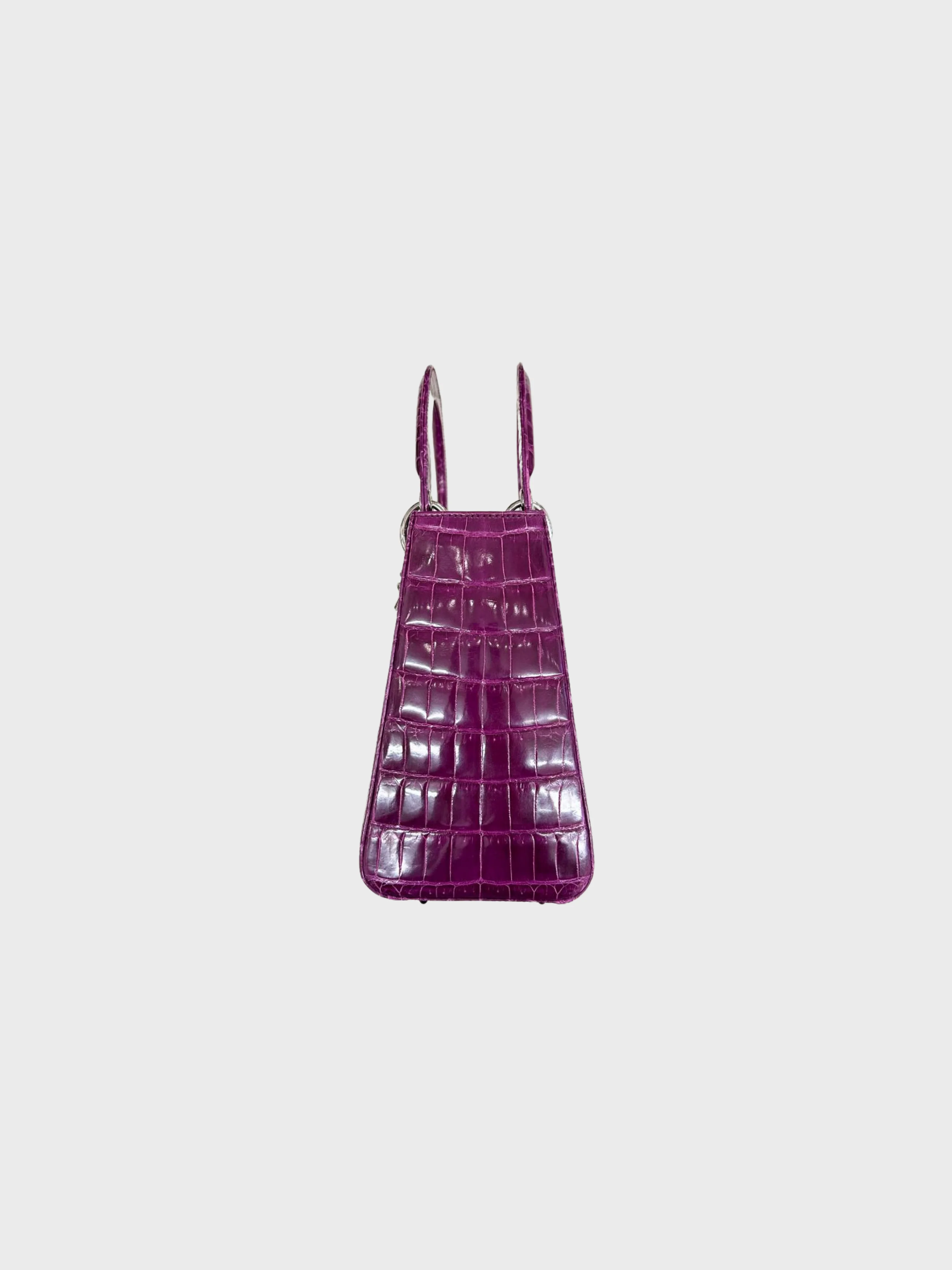 Christian Dior 2000s Magenta Crocodile Medium Lady Dior Bag - Image 4