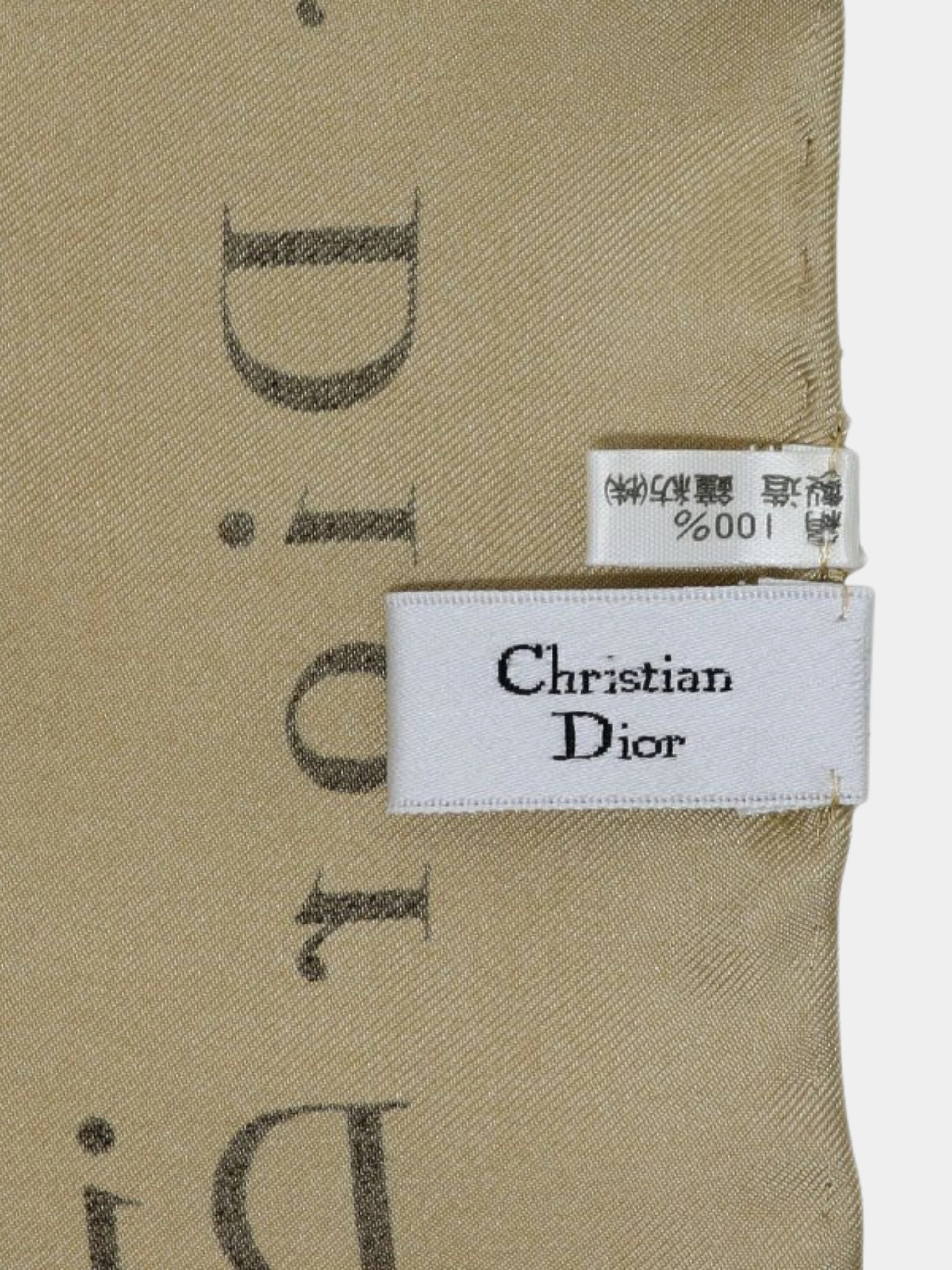 Christian Dior 2000s Multicolor Silk Houndstooth Logo Scarf - Image 3