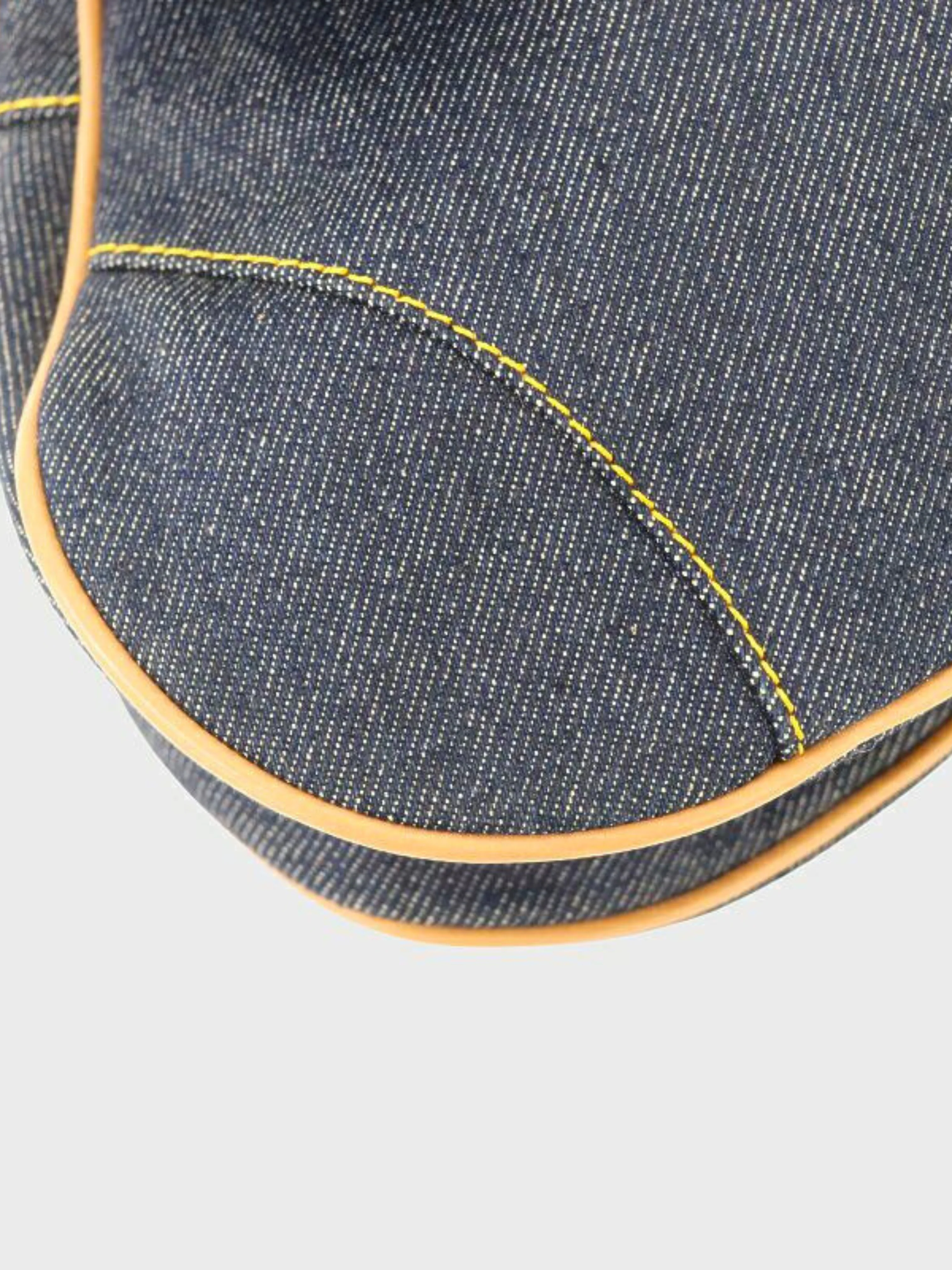 Christian Dior 2000s Navy Beige Denim Saddle Bag - Image 5