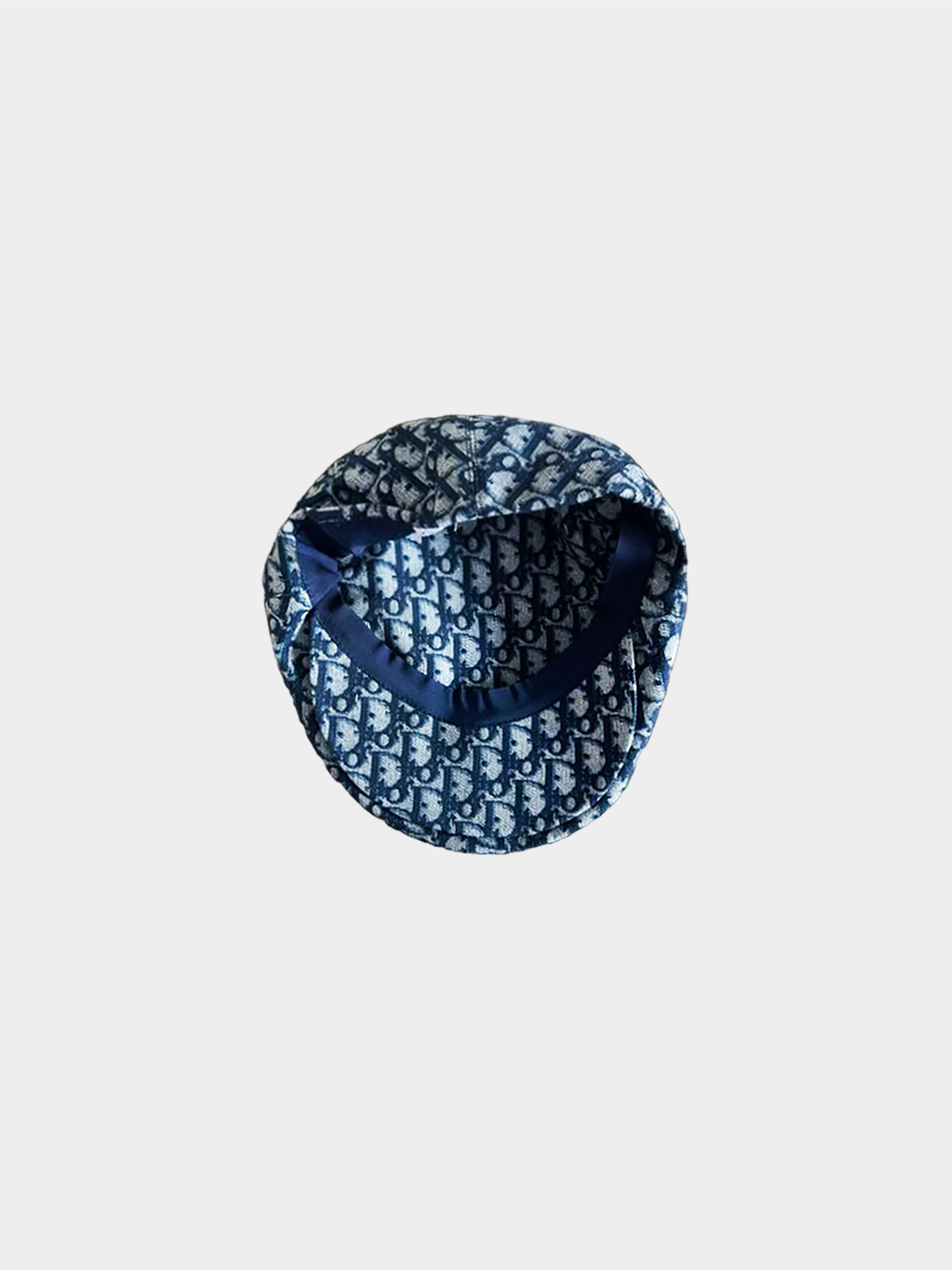 Christian Dior 2000s Navy Blue Diorissimo Casket Hat - Image 3