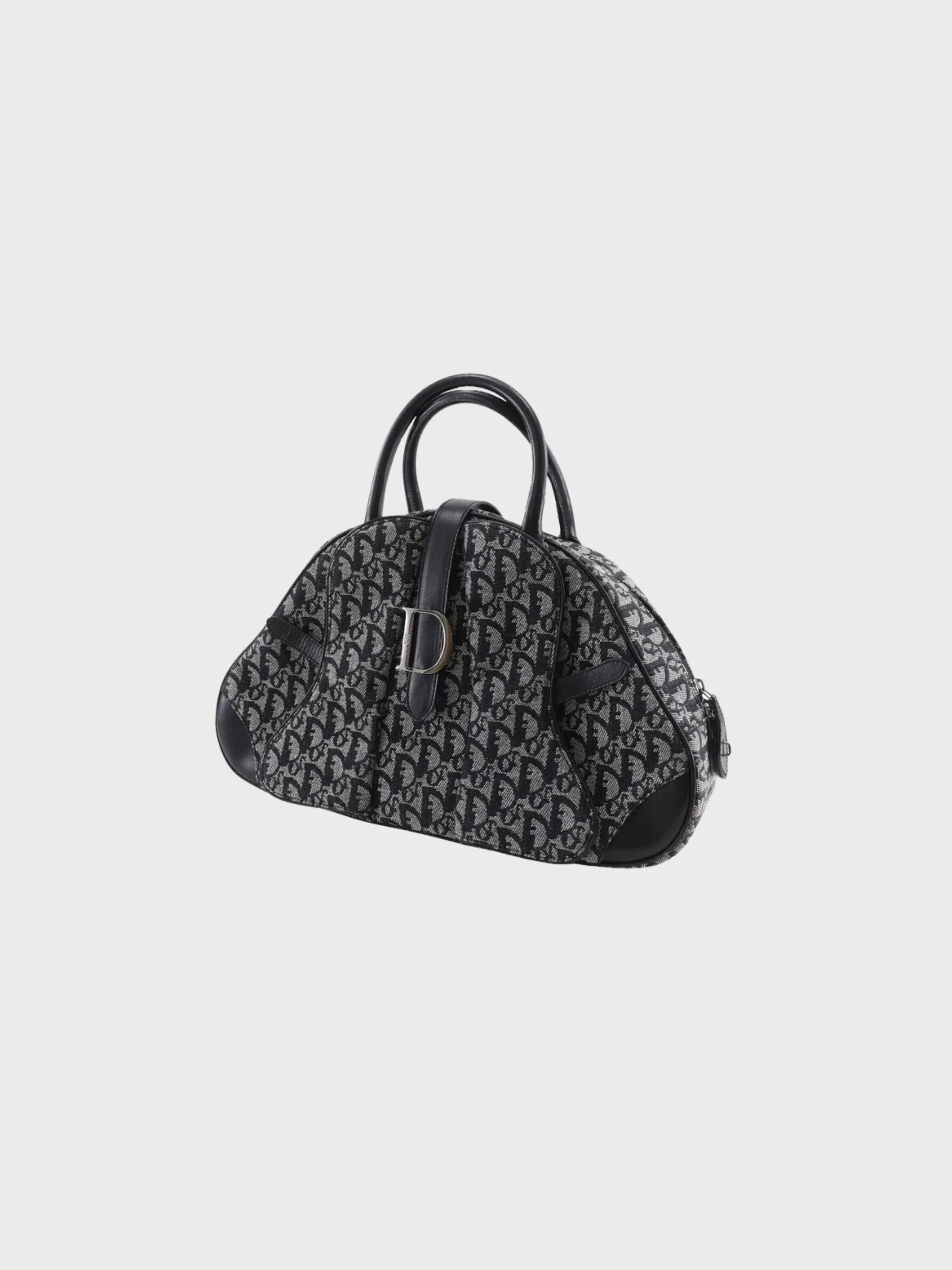 Christian Dior 2000s Navy Canvas Double Saddle Bag - Image 3
