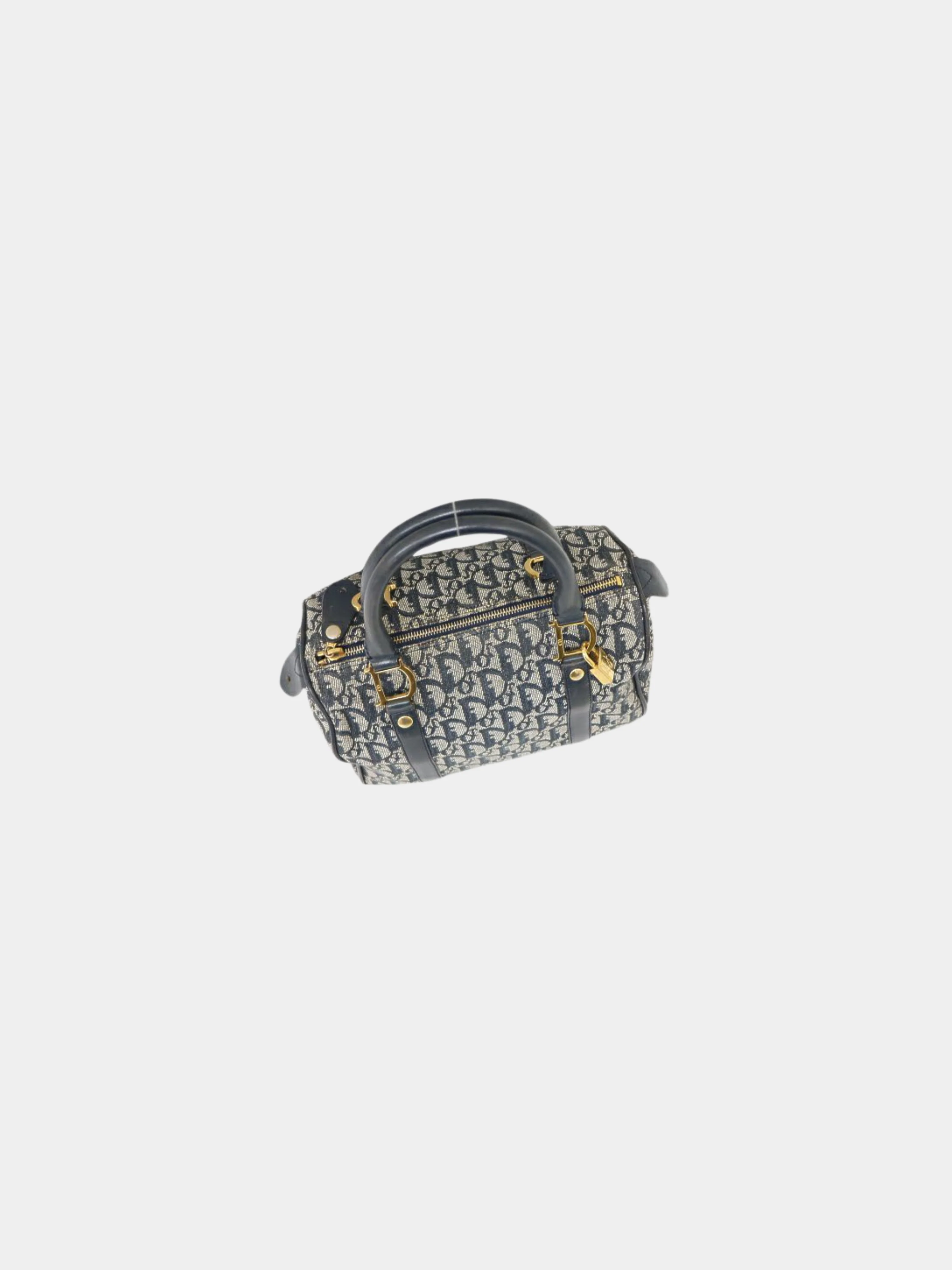 Christian Dior 2000s Navy Trotter Mini Boston Bag - Image 3