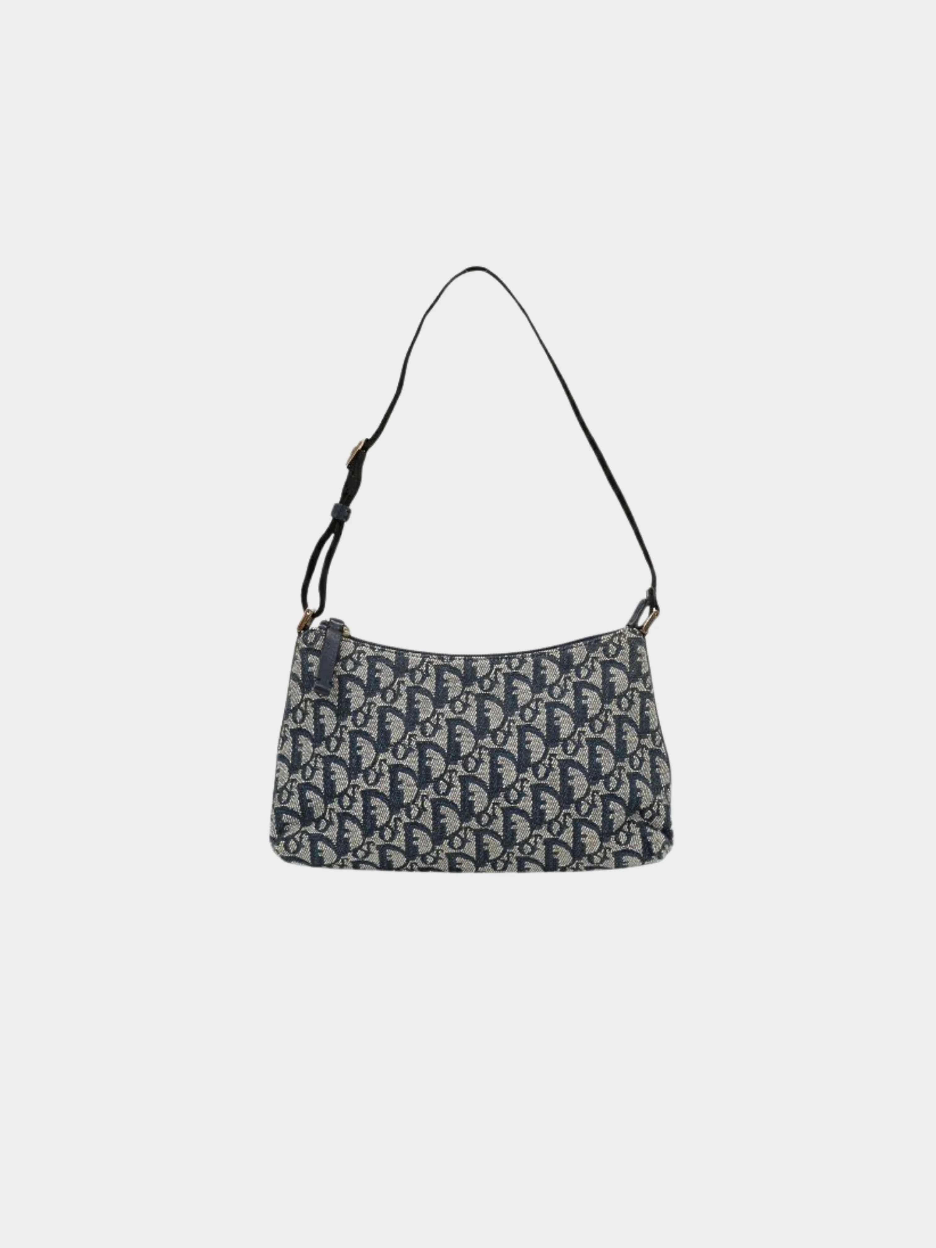 Christian Dior 2000s Navy Trotter Pattern One-Shoulder Bag - Image 2