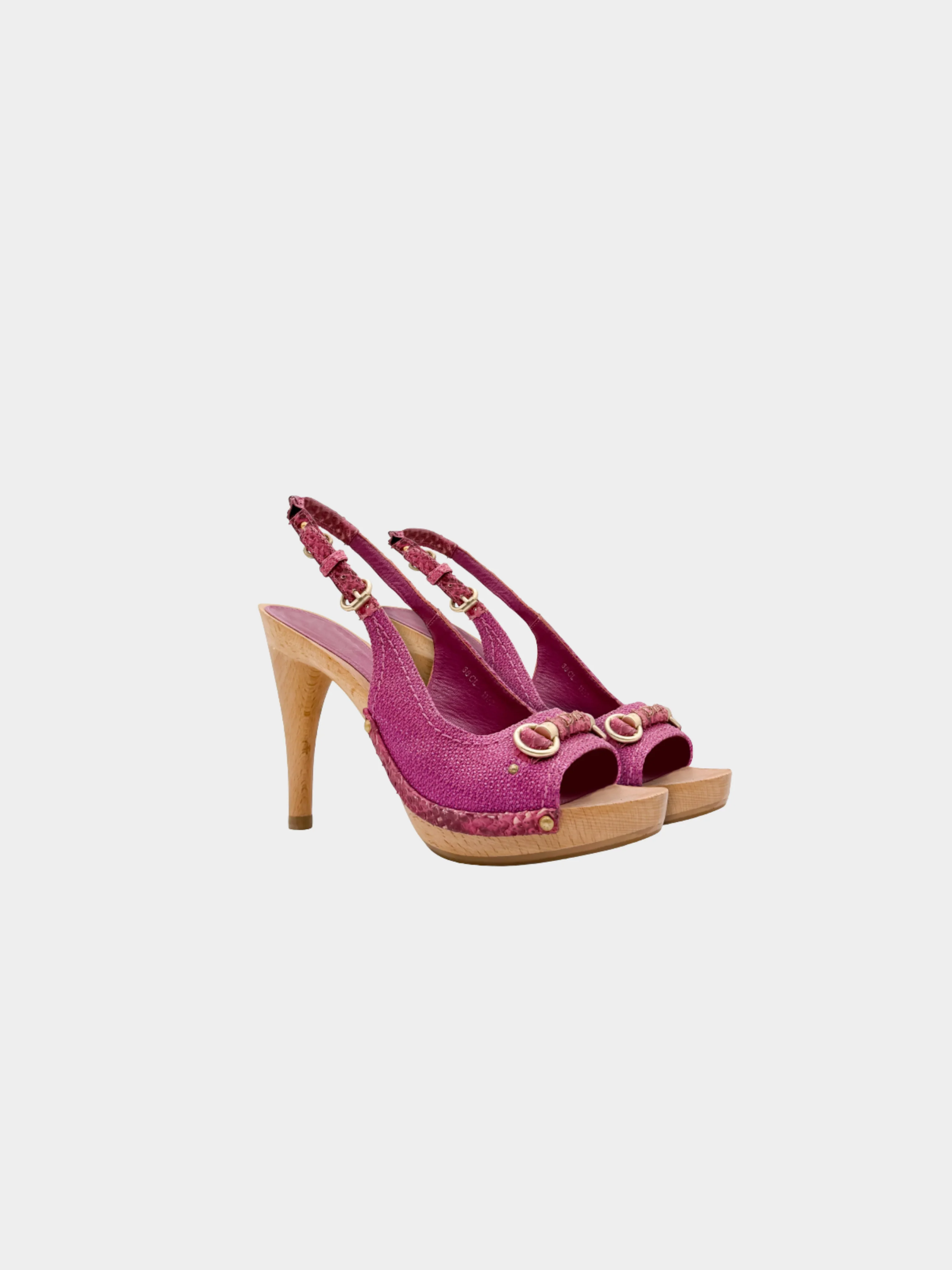 Christian Dior 2000s Pink Open Toe Sandal Pumps - Image 2