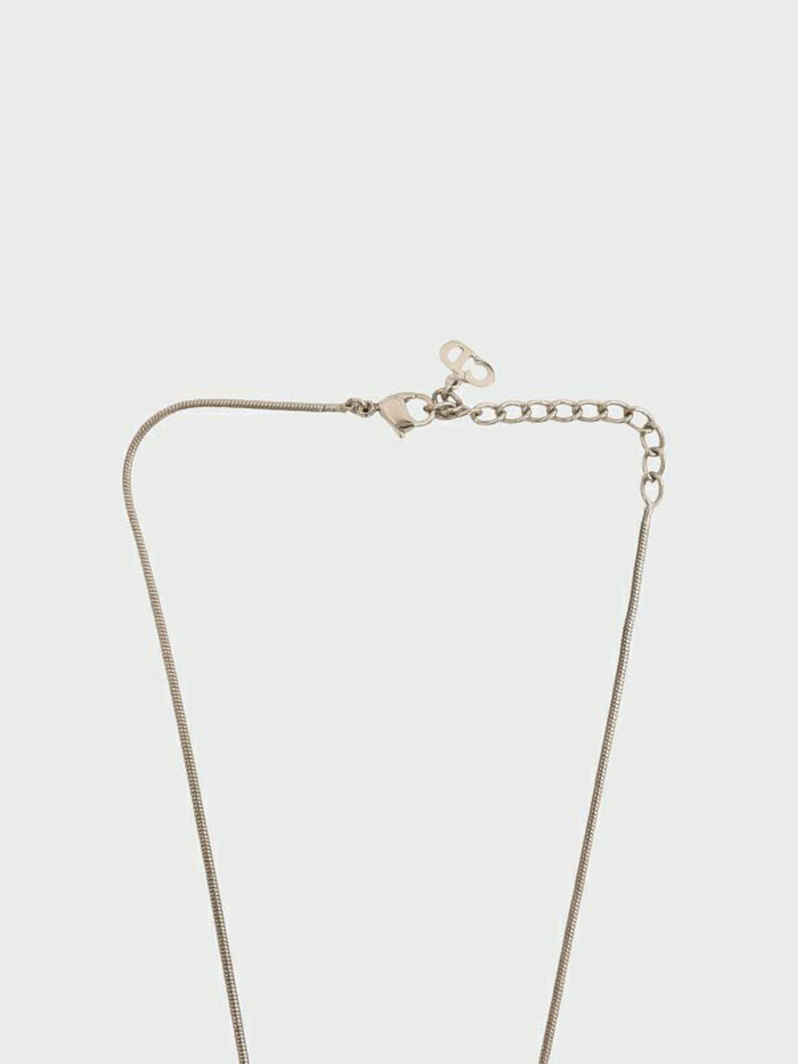 Christian Dior 2000s Silver CD Cube Necklace - Image 3