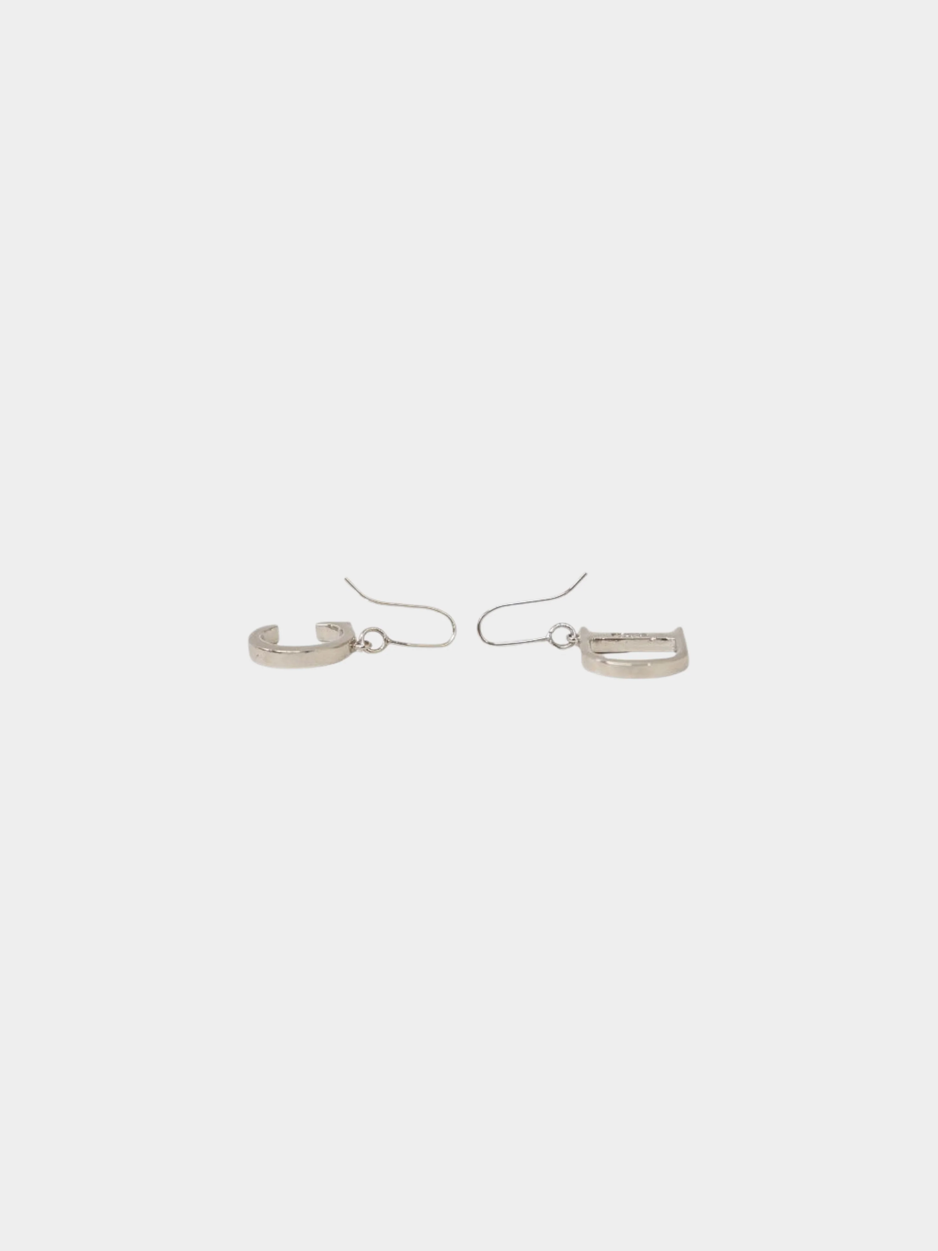Christian Dior 2000s Silver CD Logo Rhinestone Earrings - Image 3