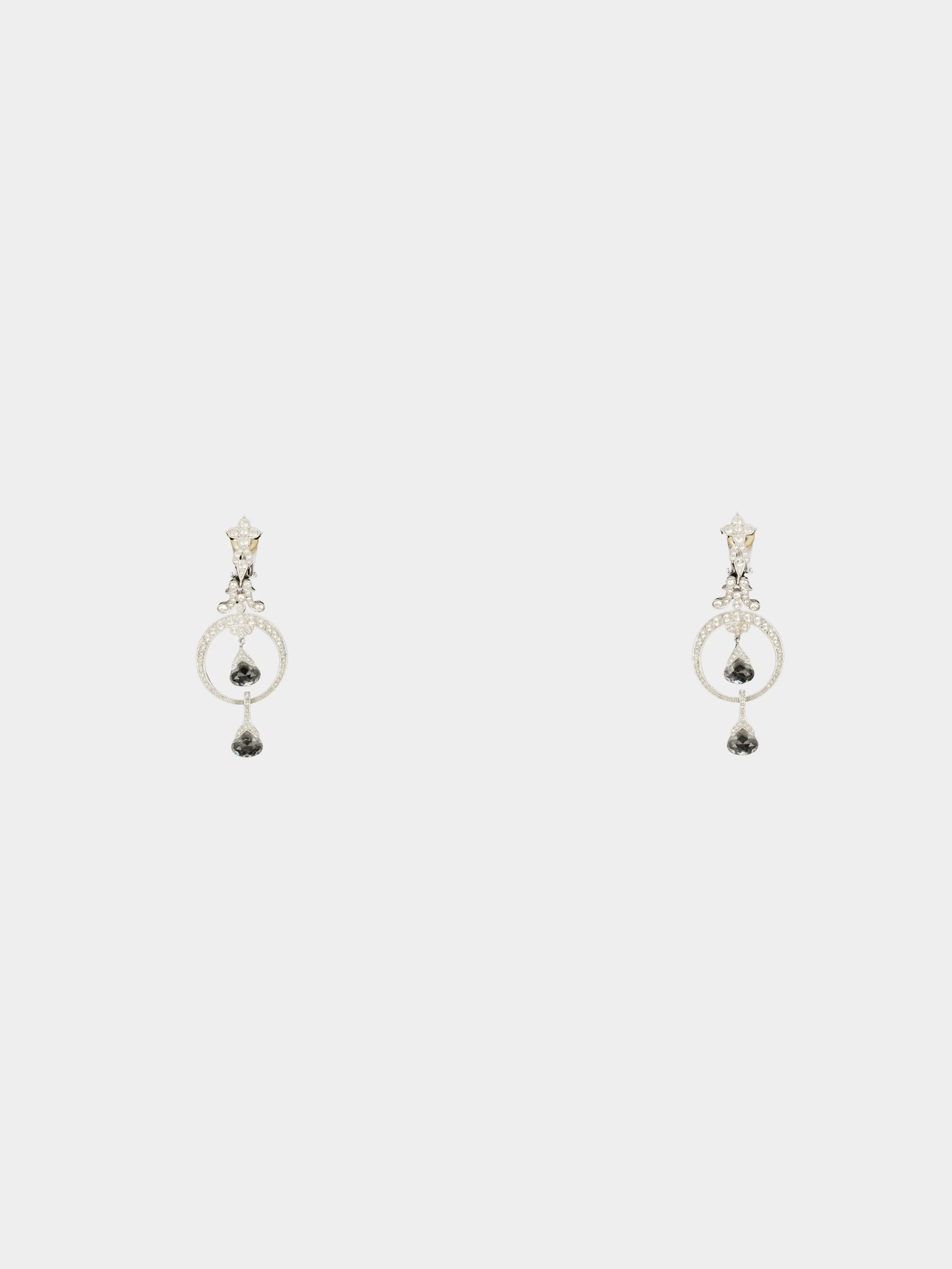 Christian Dior 2000s Silver Ornamented Earrings