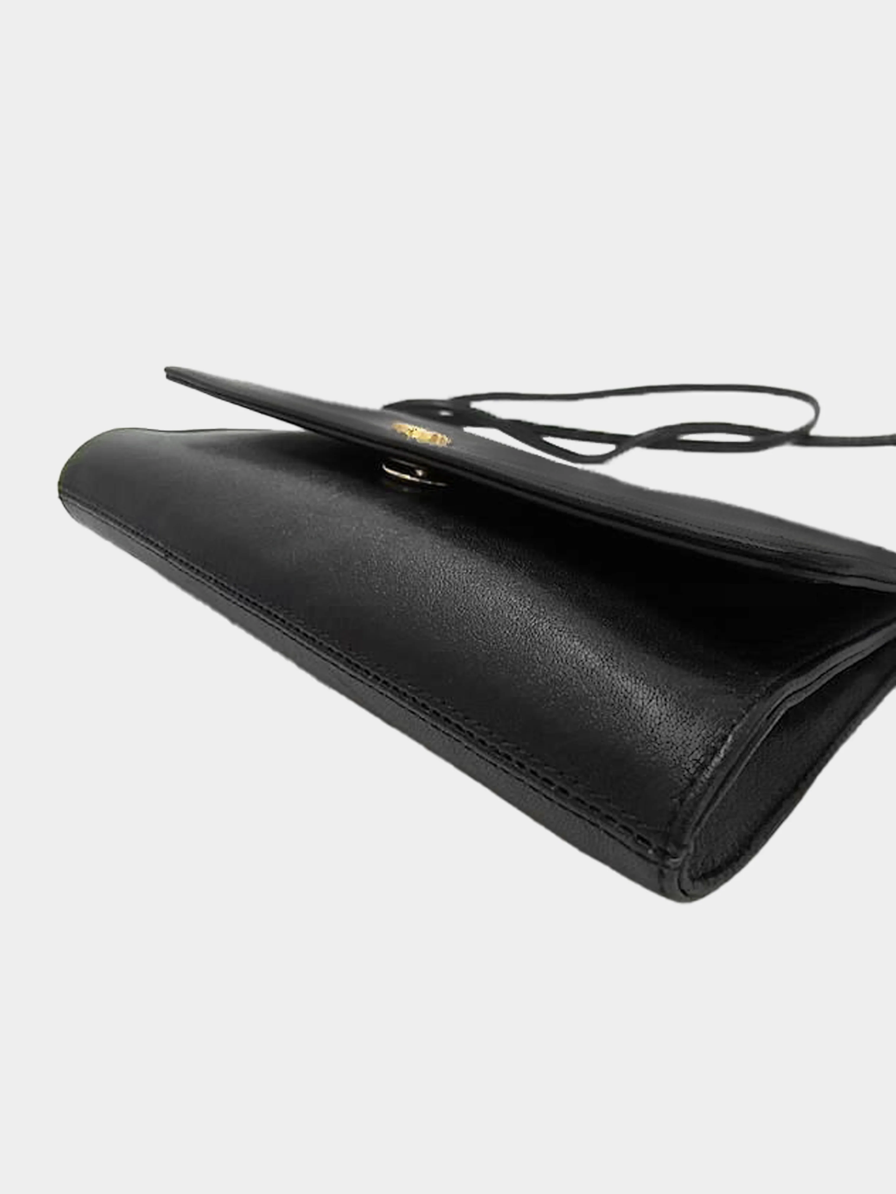 Christian Dior 2000s Vintage Black Leather Crossbody Shoulder Bag - Image 5