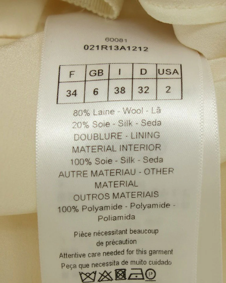 Christian Dior 2000s White Wool Straples Dress - Image 2