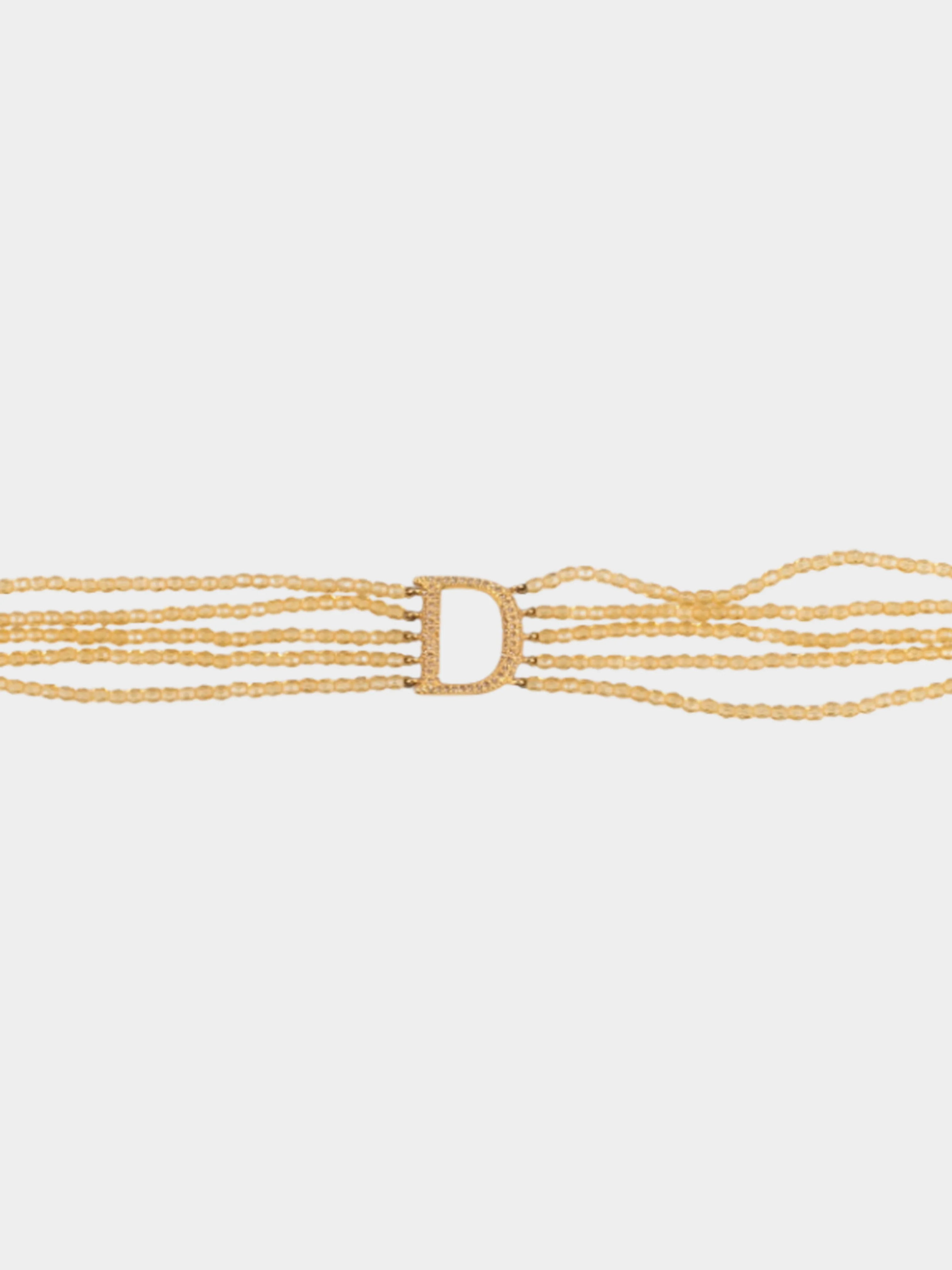 Christian Dior 2000s Yellow Beaded Choker - Image 2