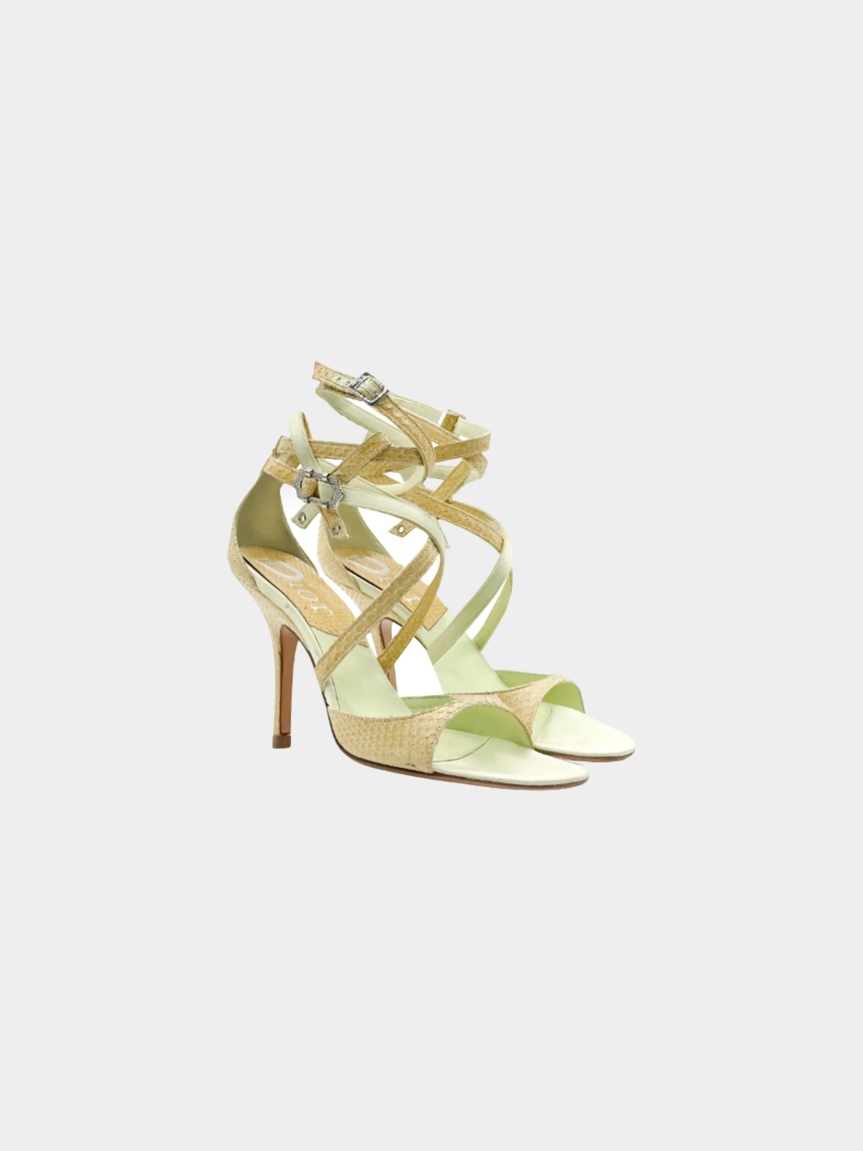 Christian Dior 2000s Yellow Python Pumps - Image 2