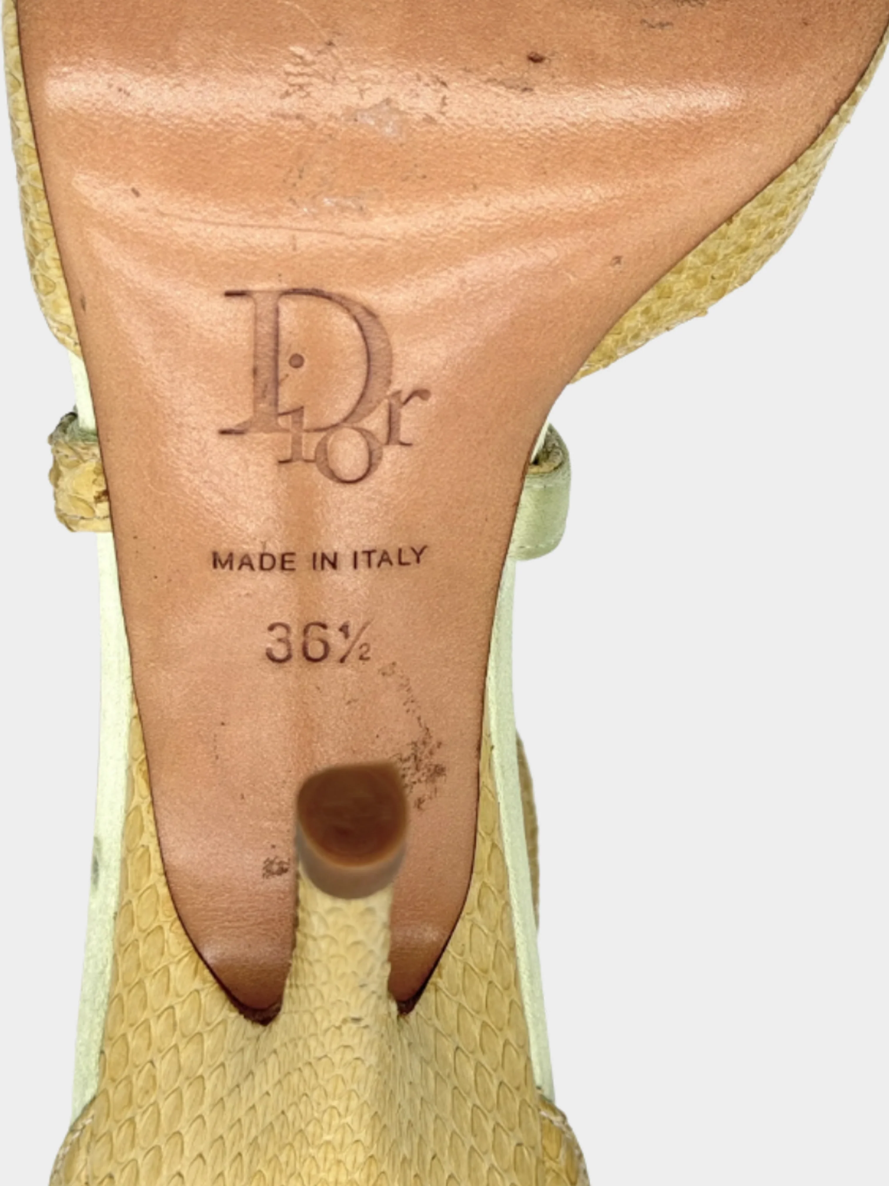 Christian Dior 2000s Yellow Python Pumps - Image 6