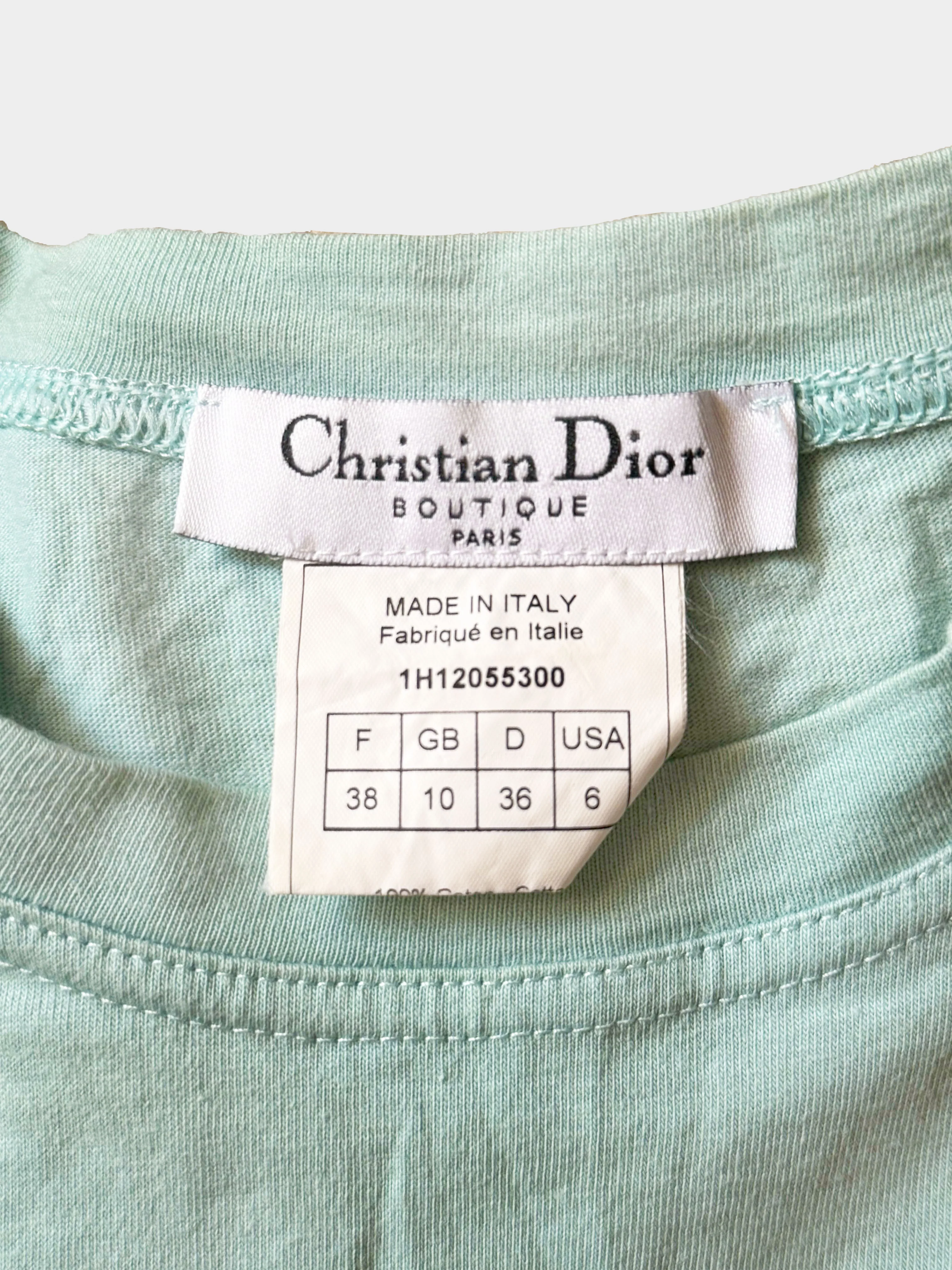 Christian Dior FW 2001 Blue and Yellow J'adore Dior Tank Top - Image 2