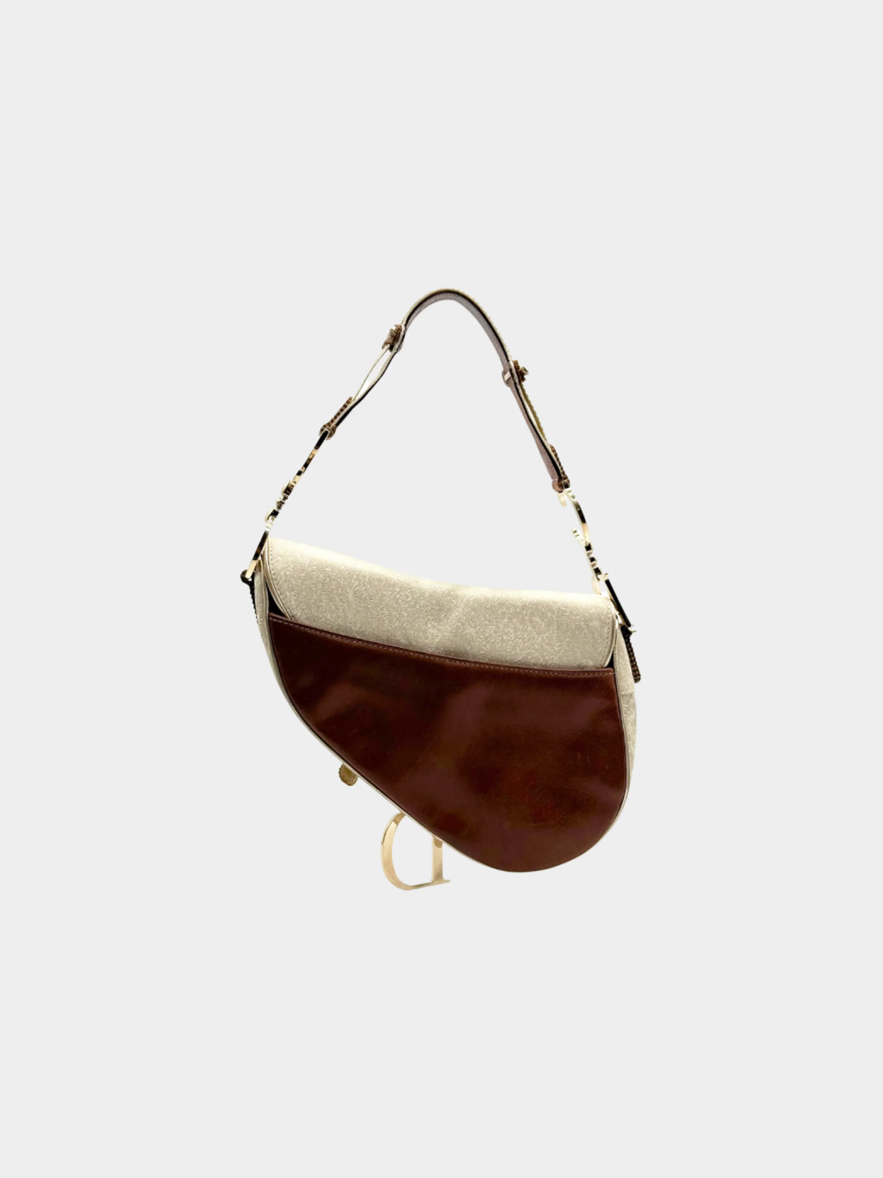 Christian Dior 2003 Limited Edition Brown and Beige Hollywood Saddle Bag - Image 2
