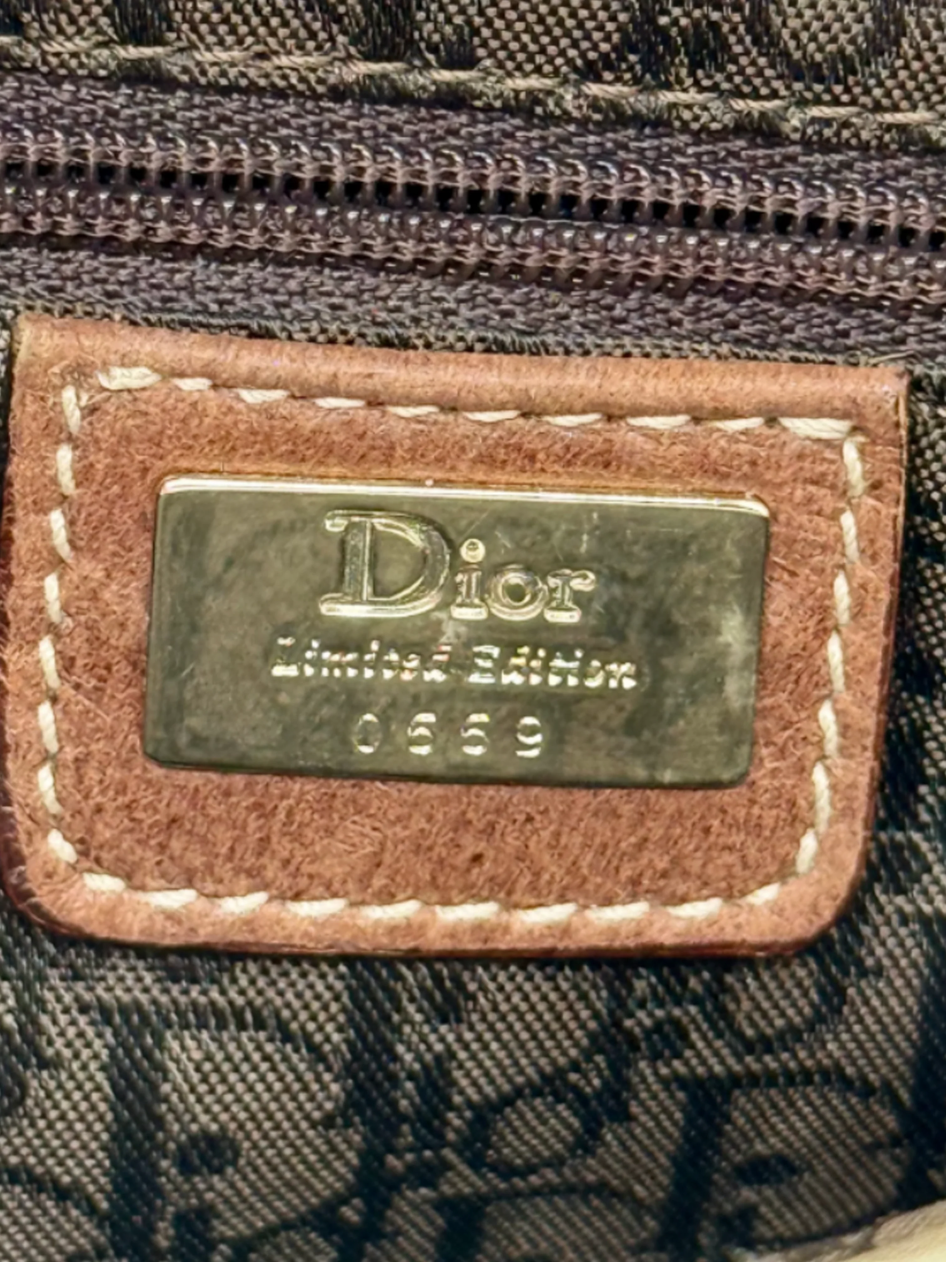 Christian Dior 2003 Limited Edition Brown and Beige Hollywood Saddle Bag - Image 6