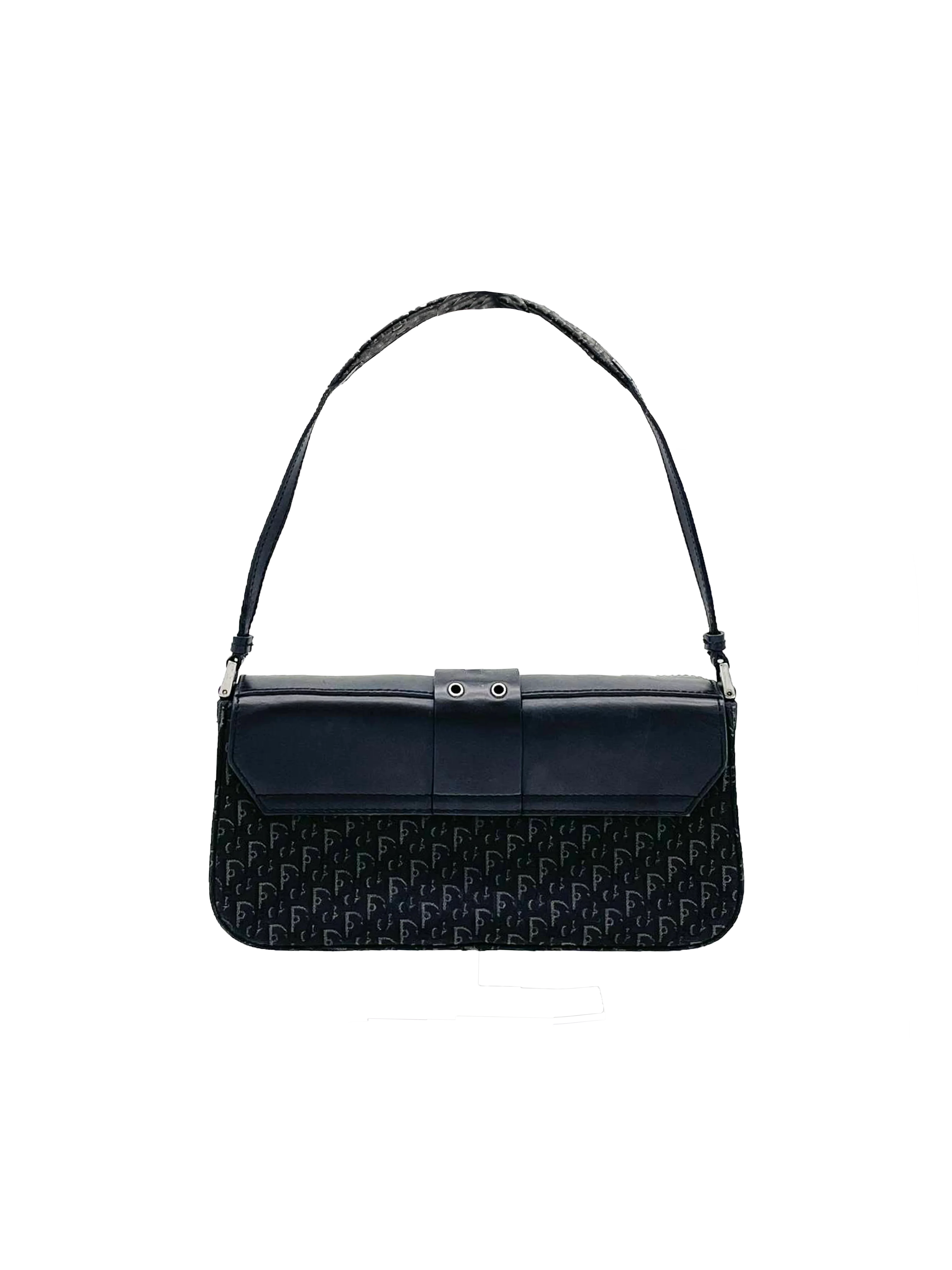 Christian Dior 2003 Black Monogram Street Chic Shoulder Bag - Image 2