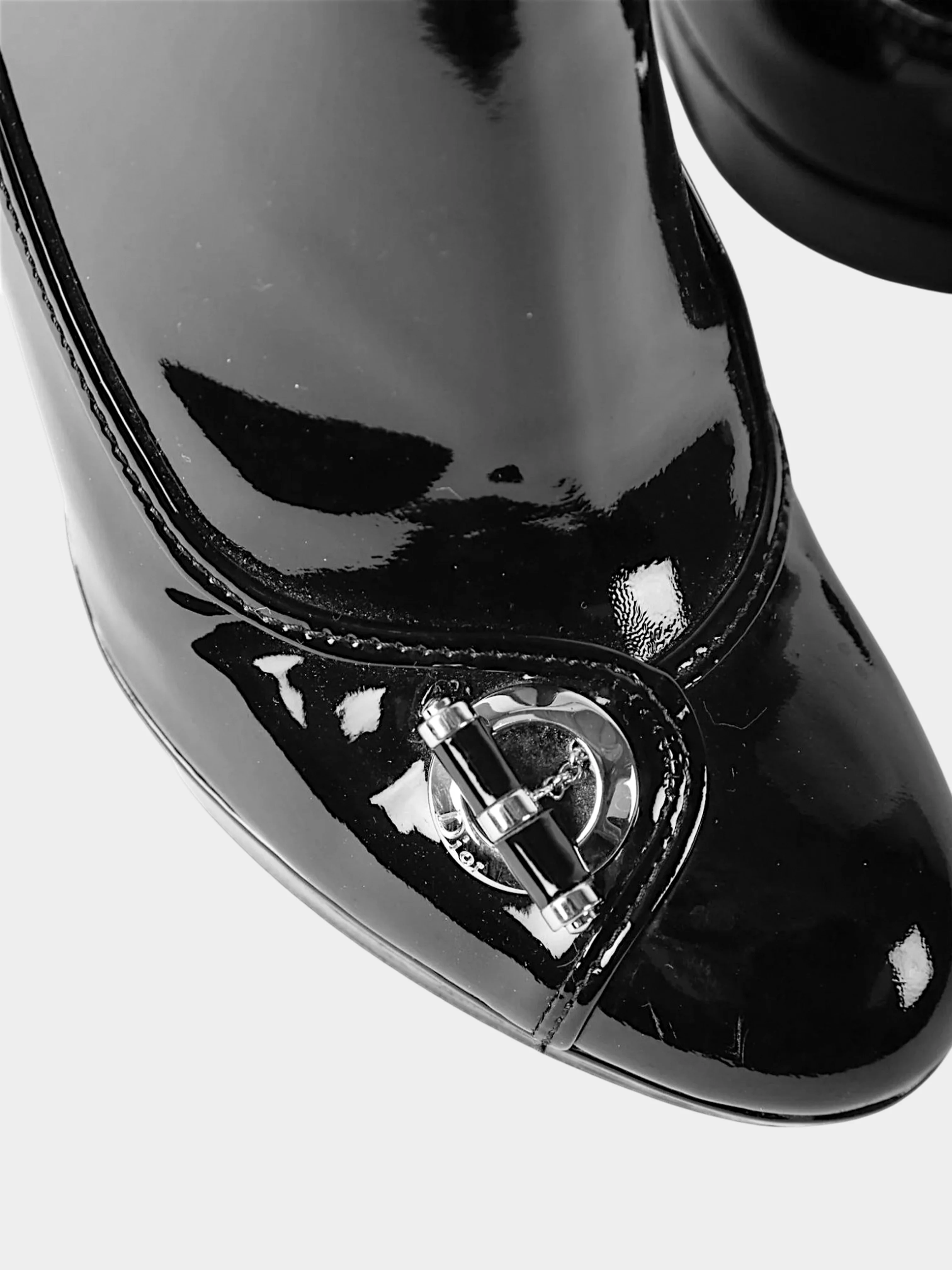 Christian Dior 2008 Black Patent Leather Platform Boots - Image 4