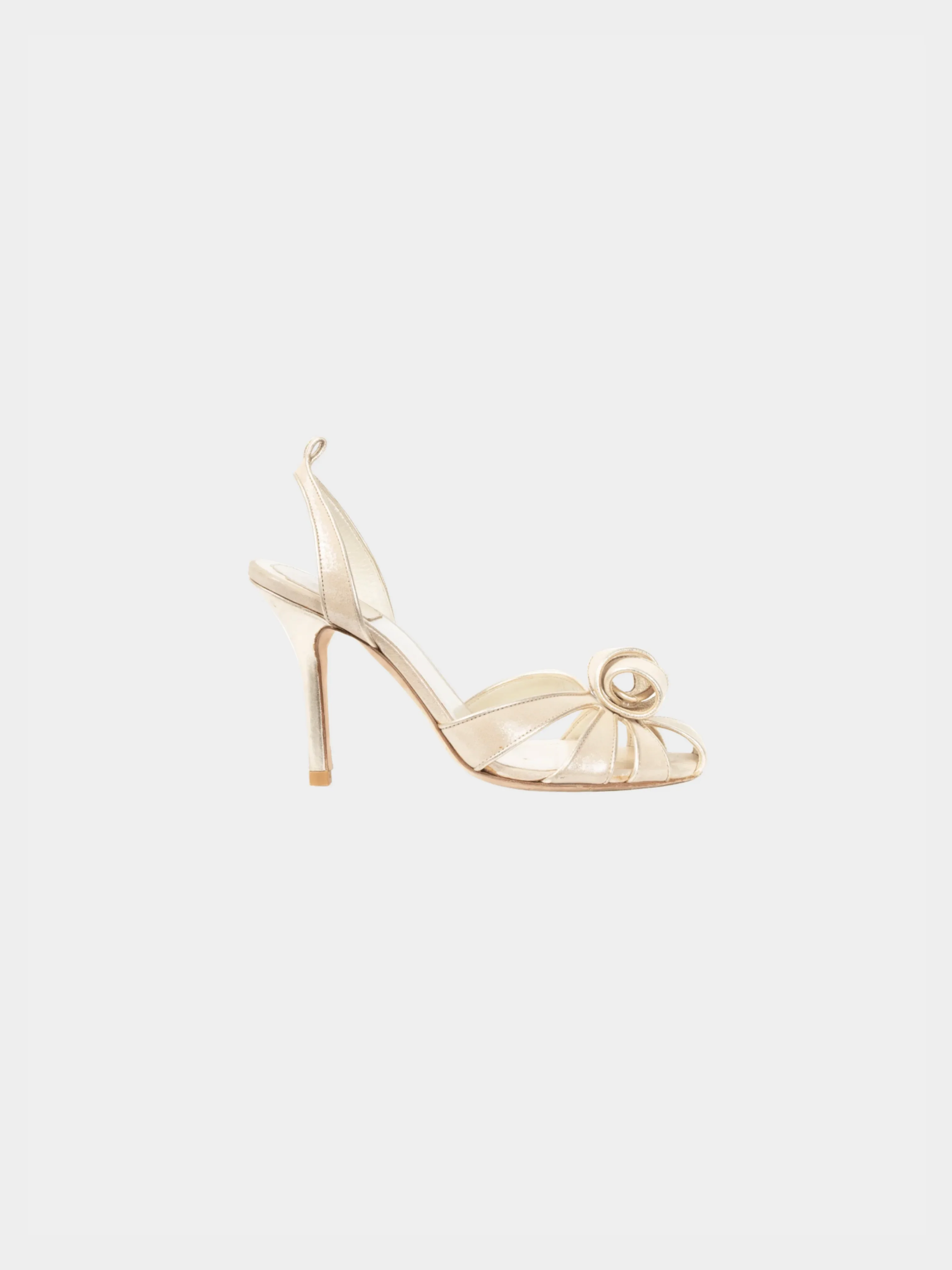Christian Dior 2008 Karma Metallic Nude Suede Heels