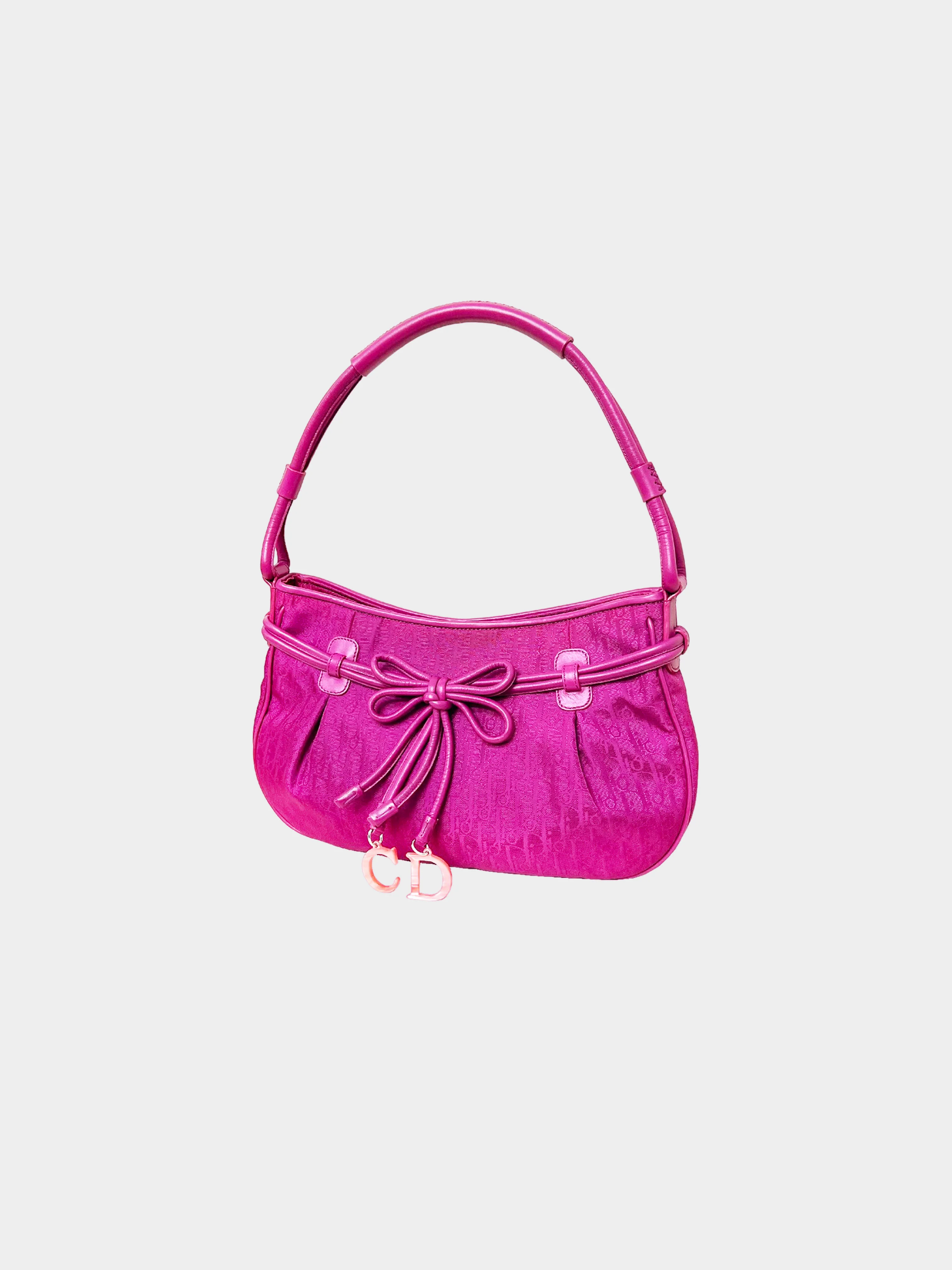 Christian Dior 2008 Pink Trotter Bow Charm Handbag - Image 3