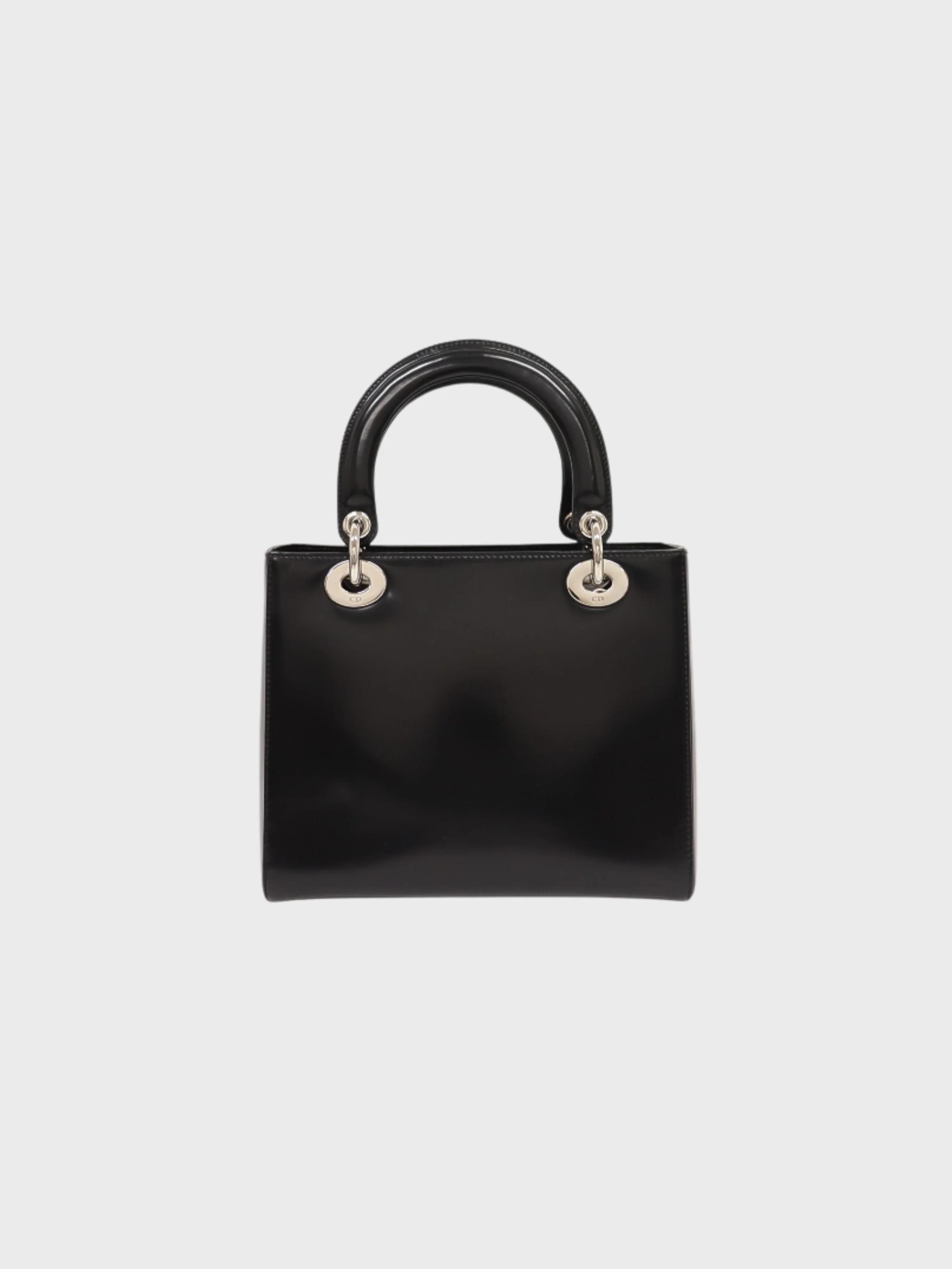Christian Dior 2010s Black Patent Leather Lady Dior 2-Way Bag - Image 2