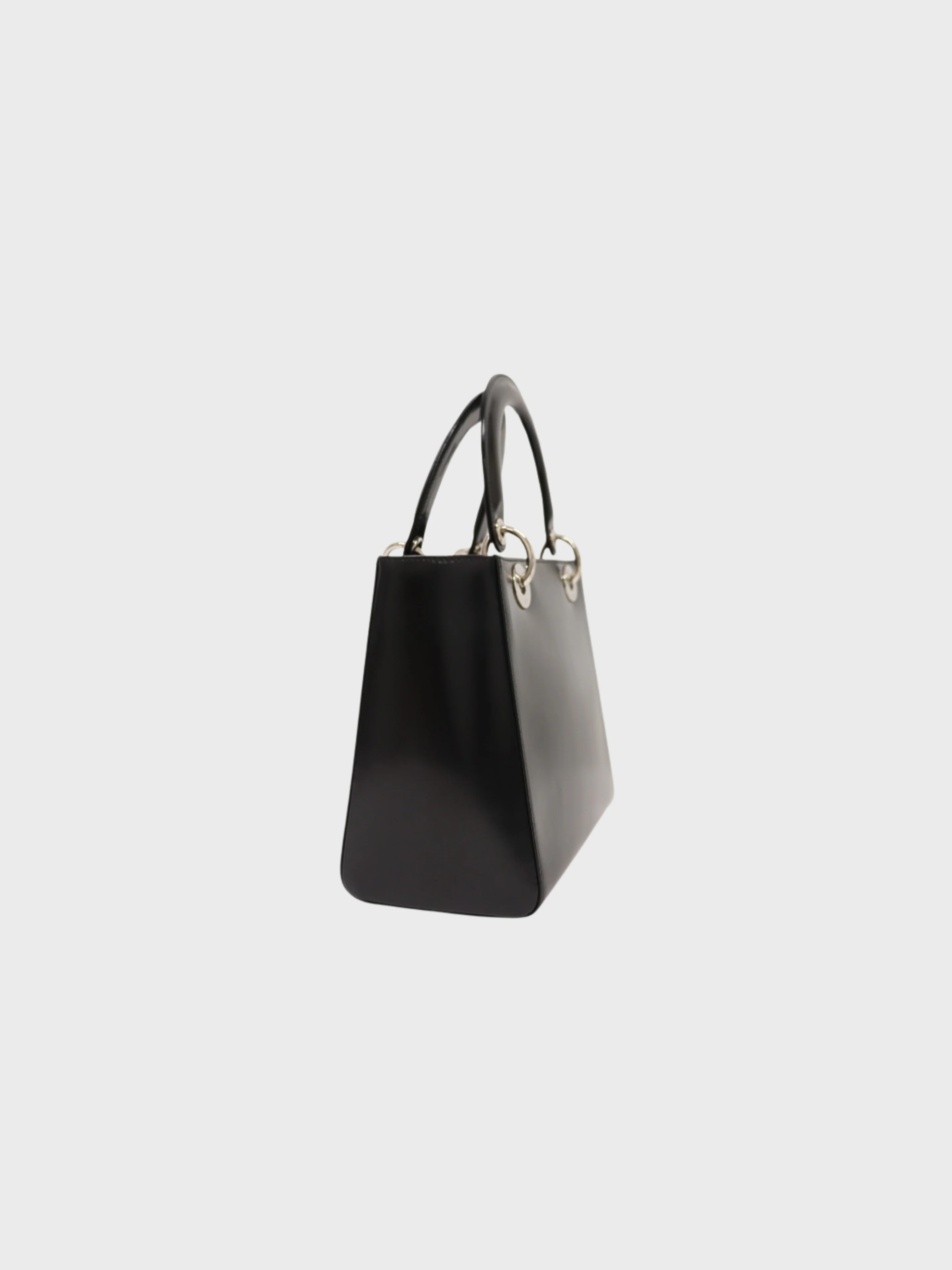 Christian Dior 2010s Black Patent Leather Lady Dior 2-Way Bag - Image 3