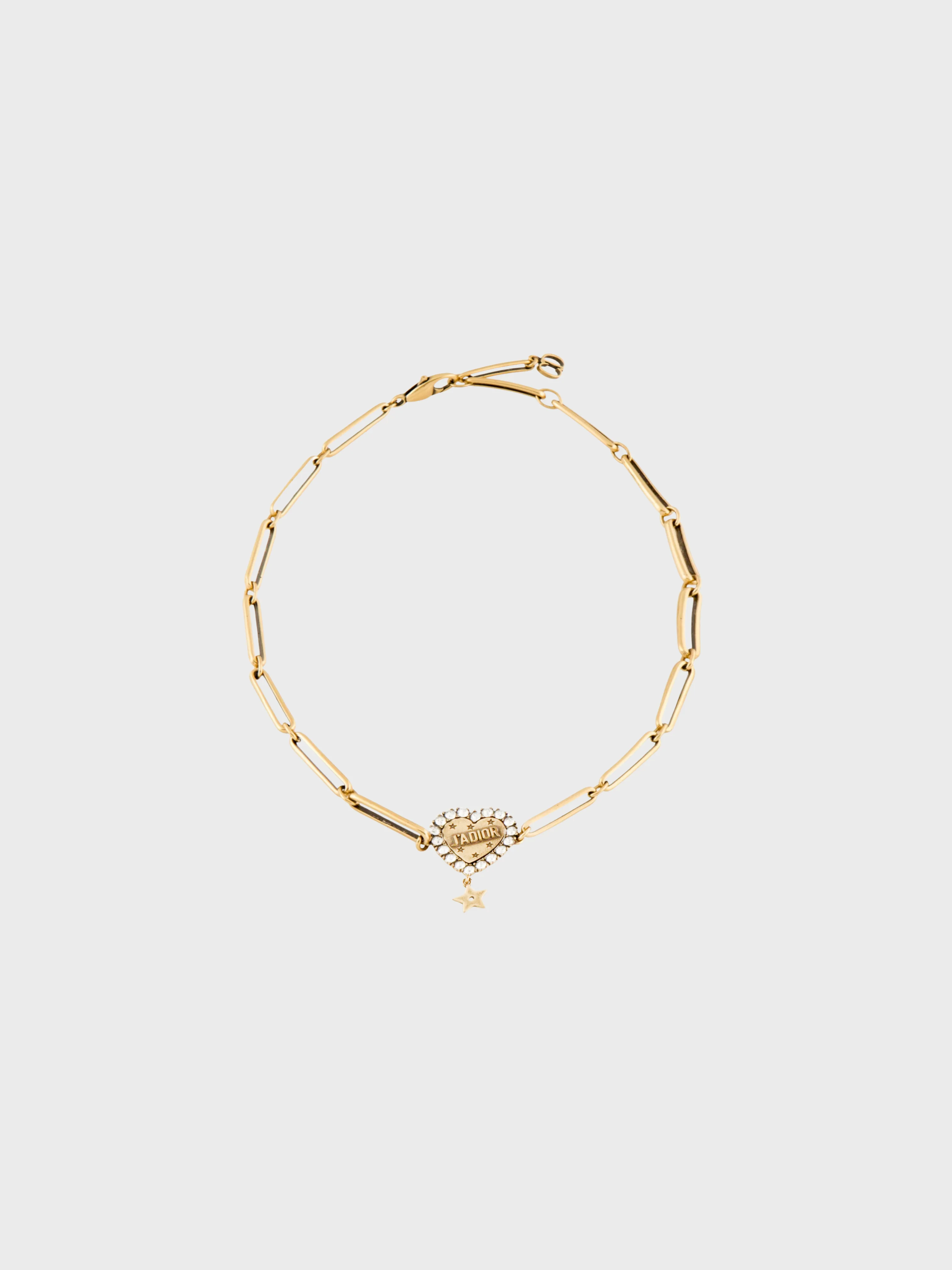 Christian Dior 2010s Gold Plated Metal J'ADIOR Heart Choker Necklace