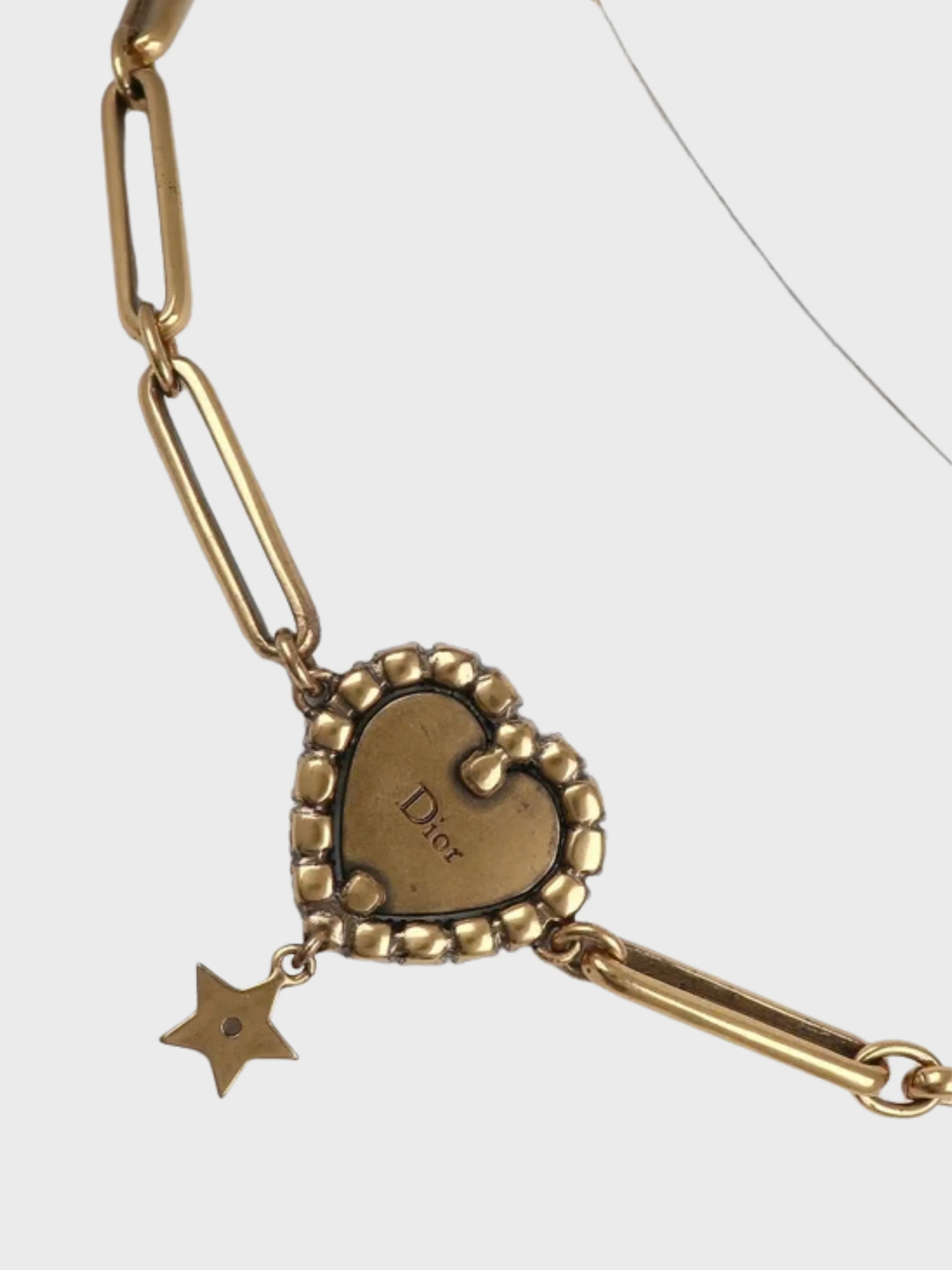 Christian Dior 2010s Gold Plated Metal J'ADIOR Heart Choker Necklace - Image 3