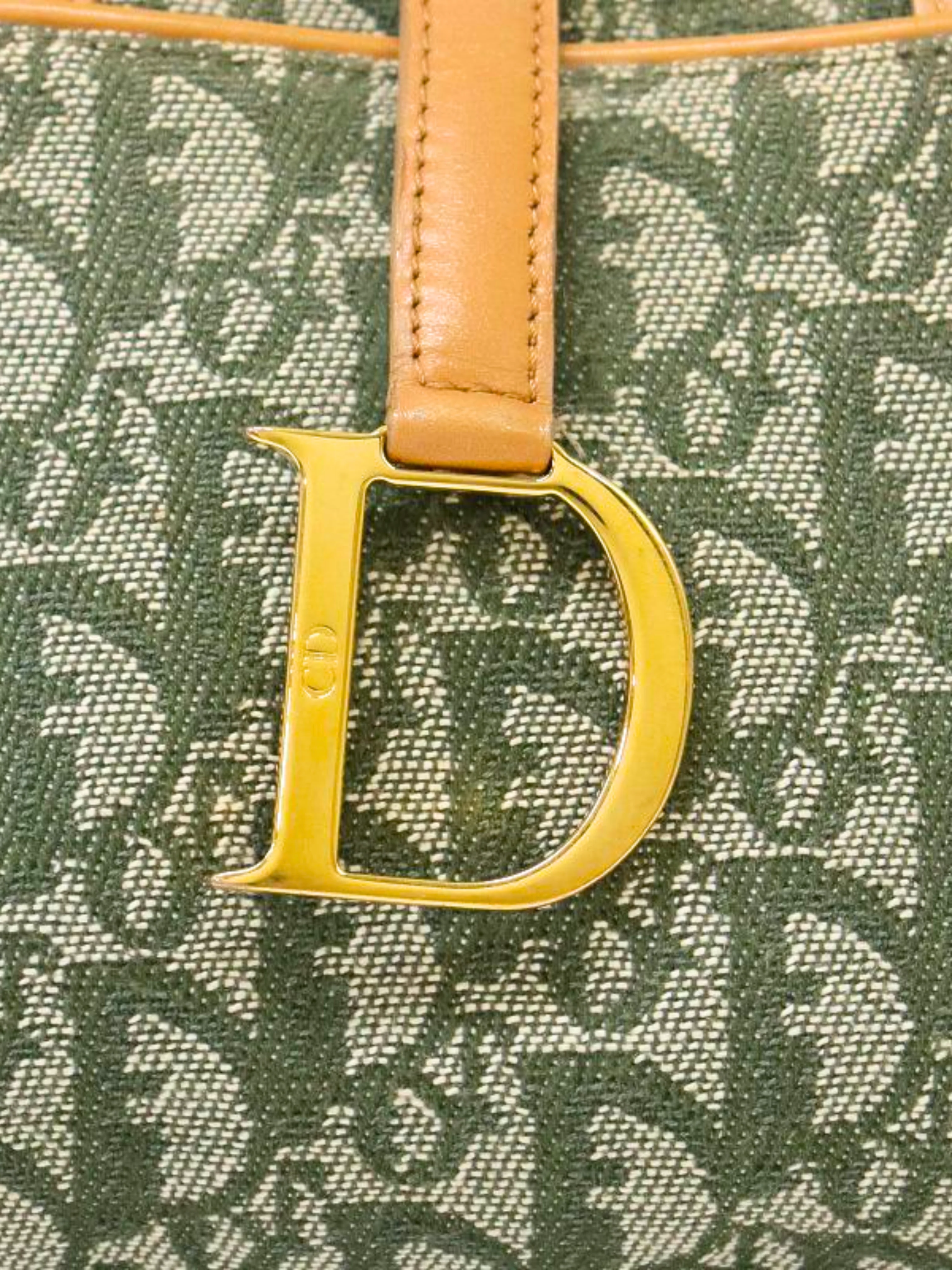 Christian Dior 2000s Green Oblique Trotter Mini Handbag - Image 4