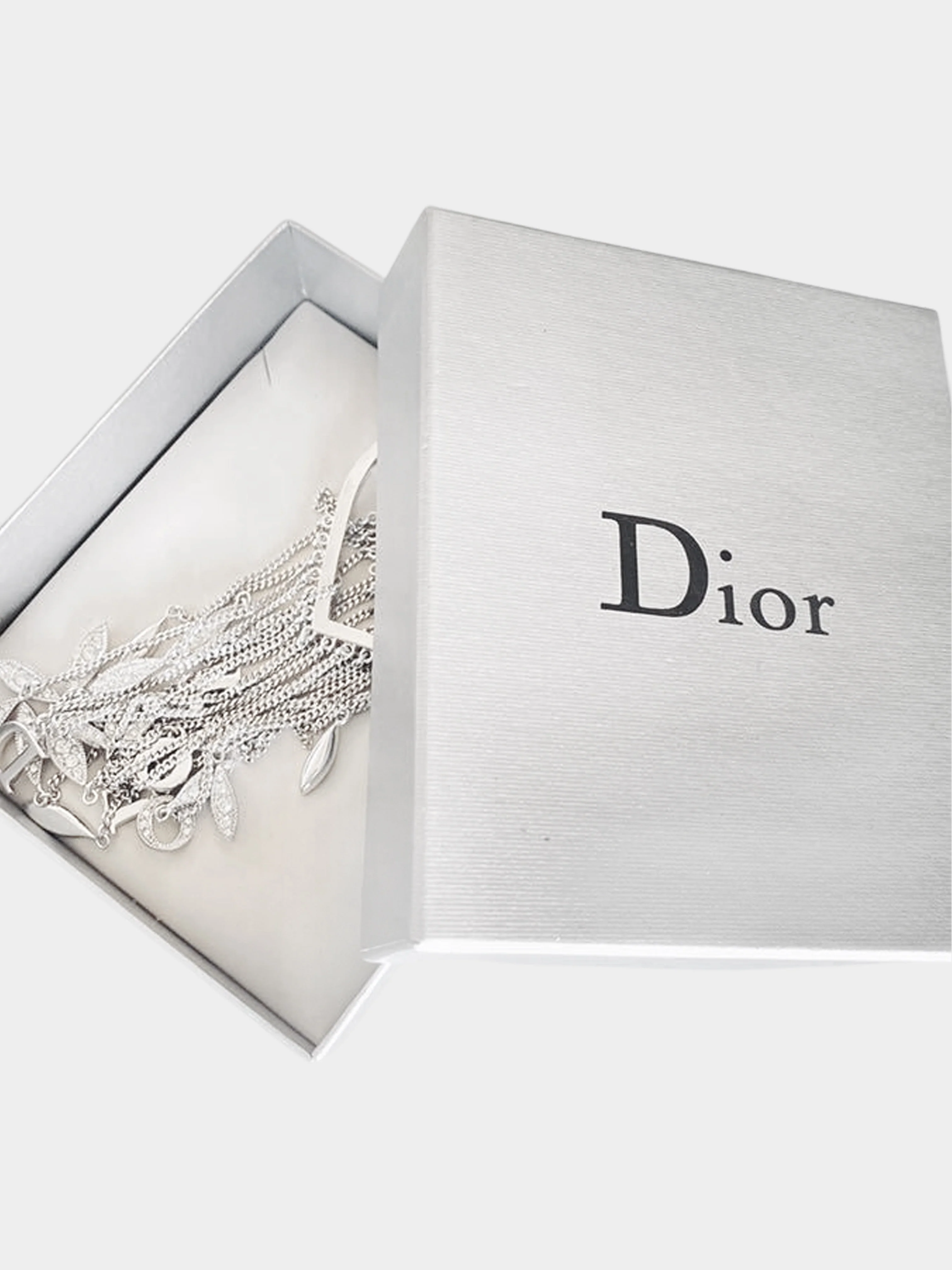 Christian Dior 2010s Heart Crystal Multichain Tassel Earrings - Image 2