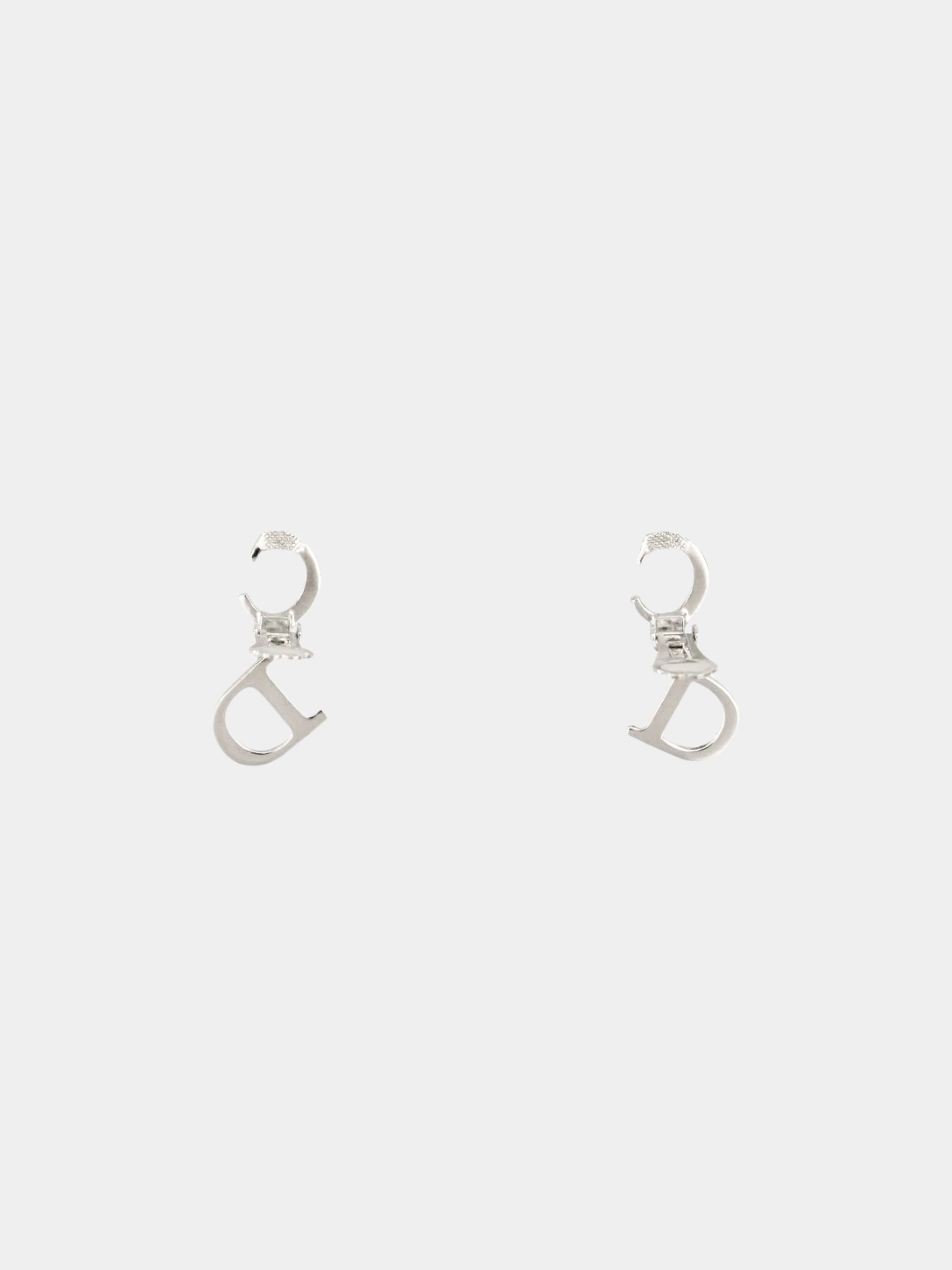 Christian Dior 2010s Silver CD Clip-on Earrings - Image 2