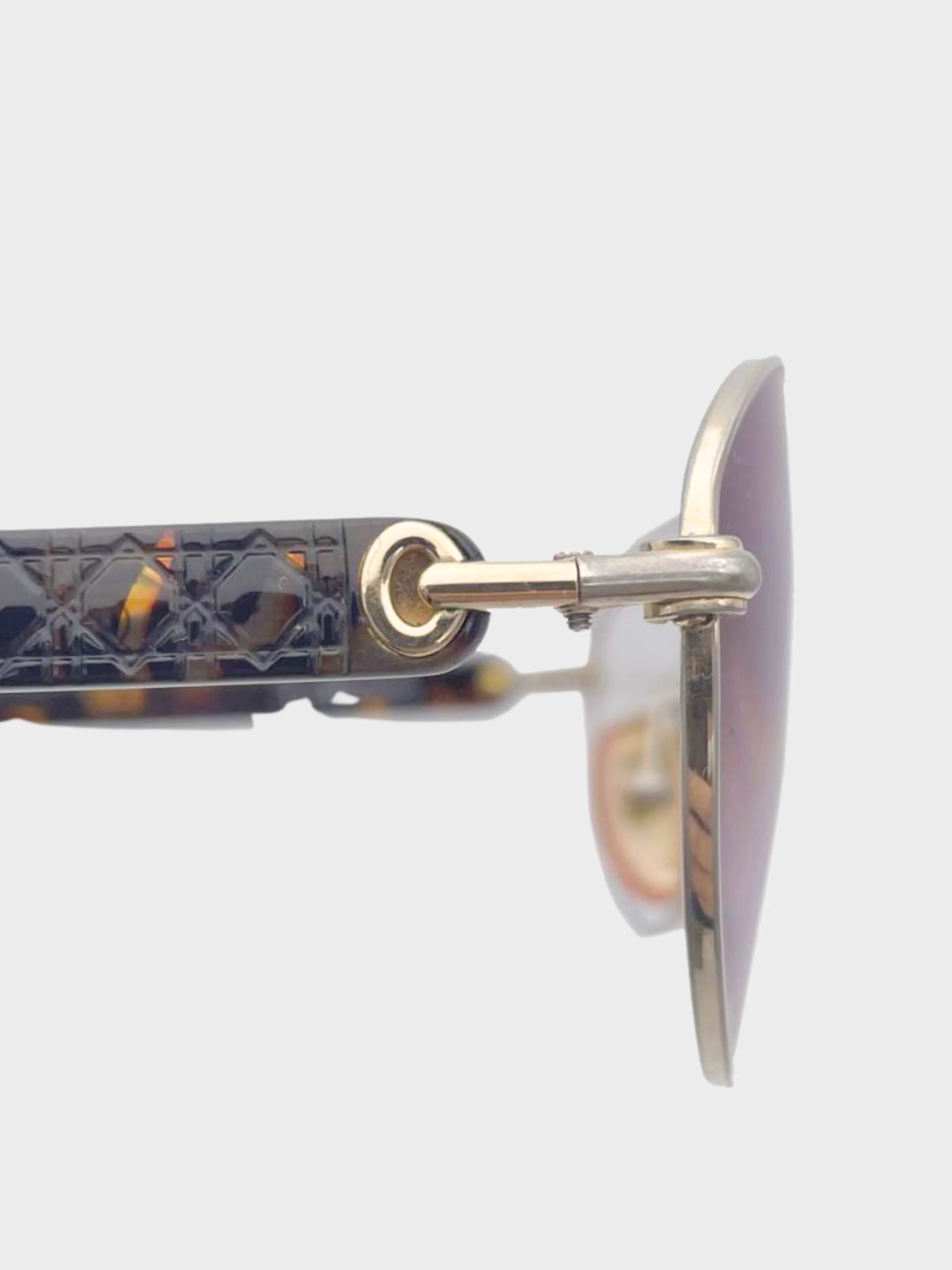 Christian Dior 2010s Tortoise Shell Metal Frame Glasses - Image 3