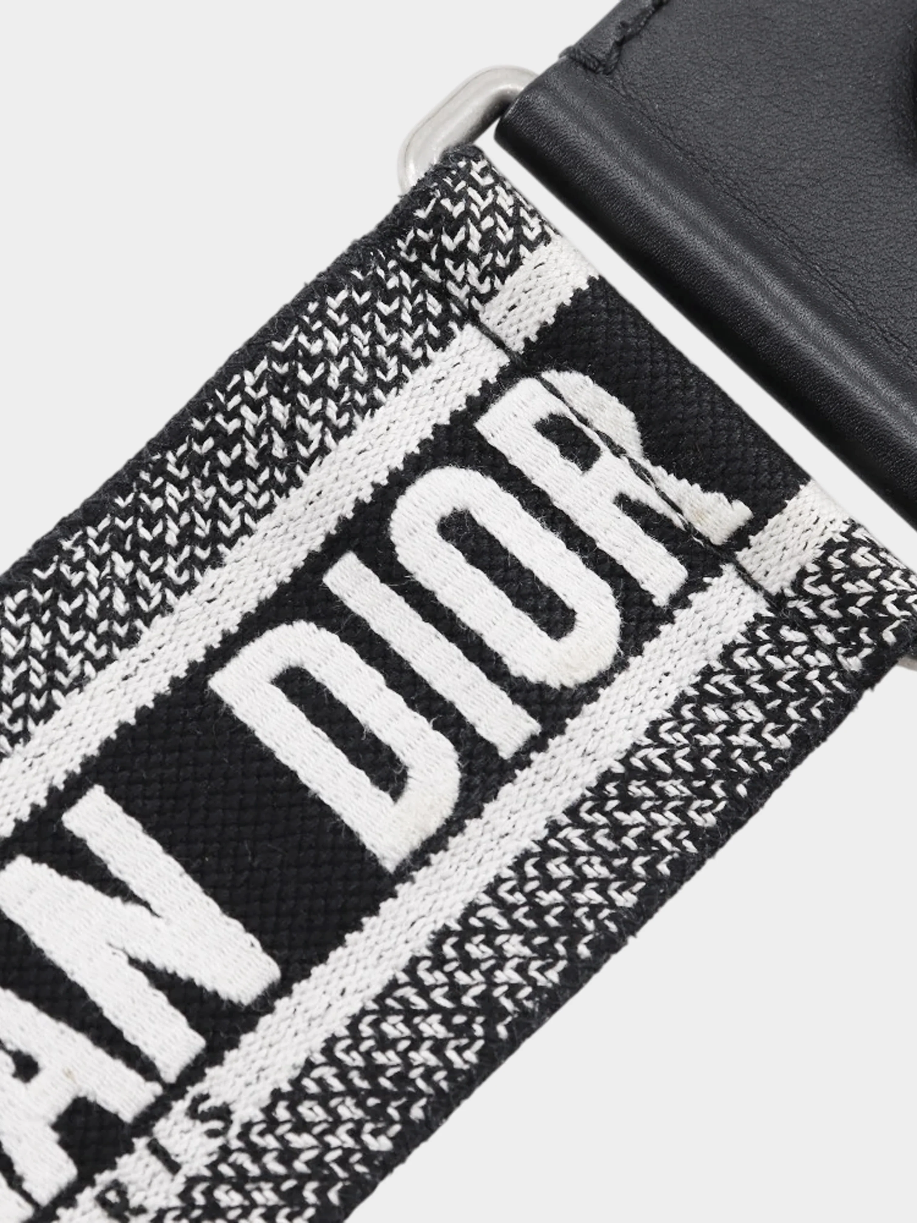 Christian Dior 2018 Black and White Calfskin Leather Checkered J'Adior Chain Flap Bag - Image 5