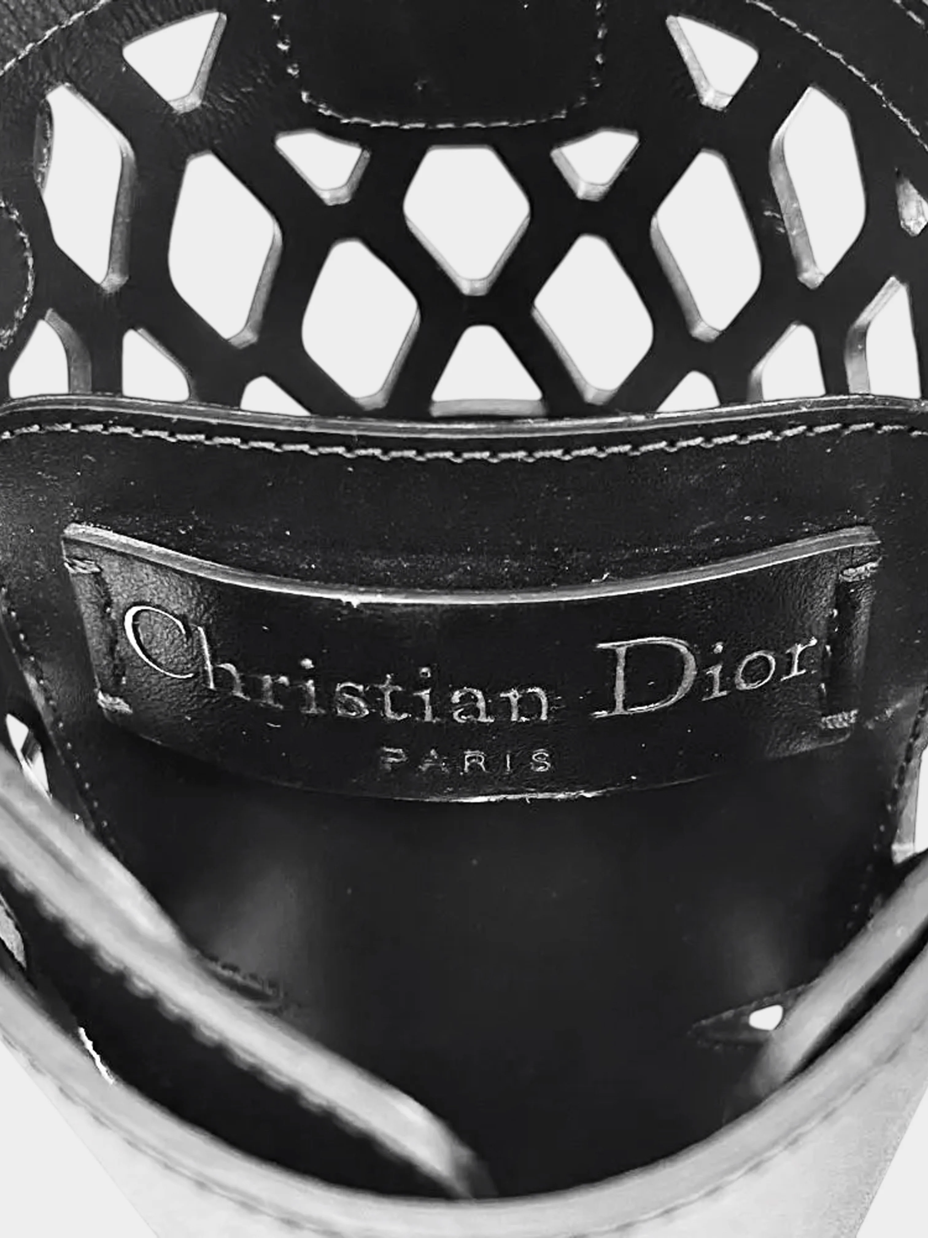 Christian Dior 2019 Black Laser Cut Leather Combat Boots - Image 5