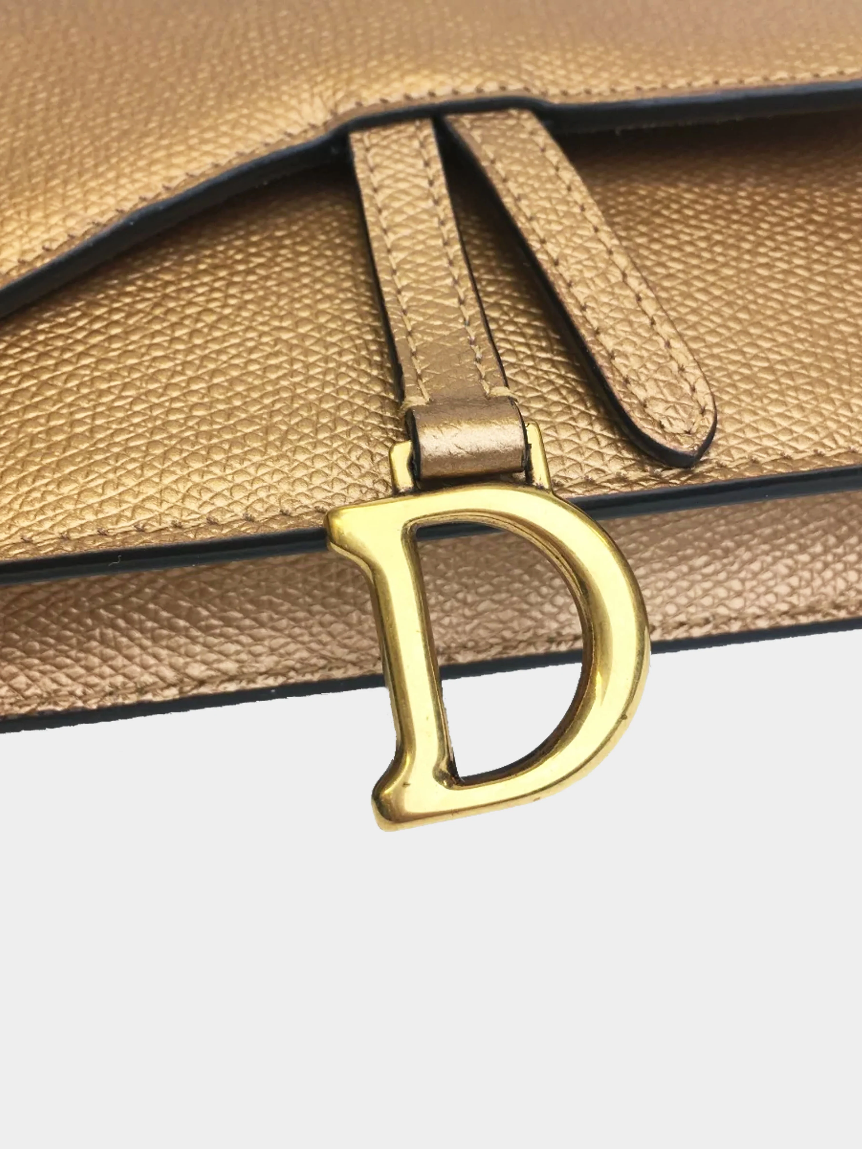Christian Dior 2019 Gold Saddle Belt Pouch - Image 3