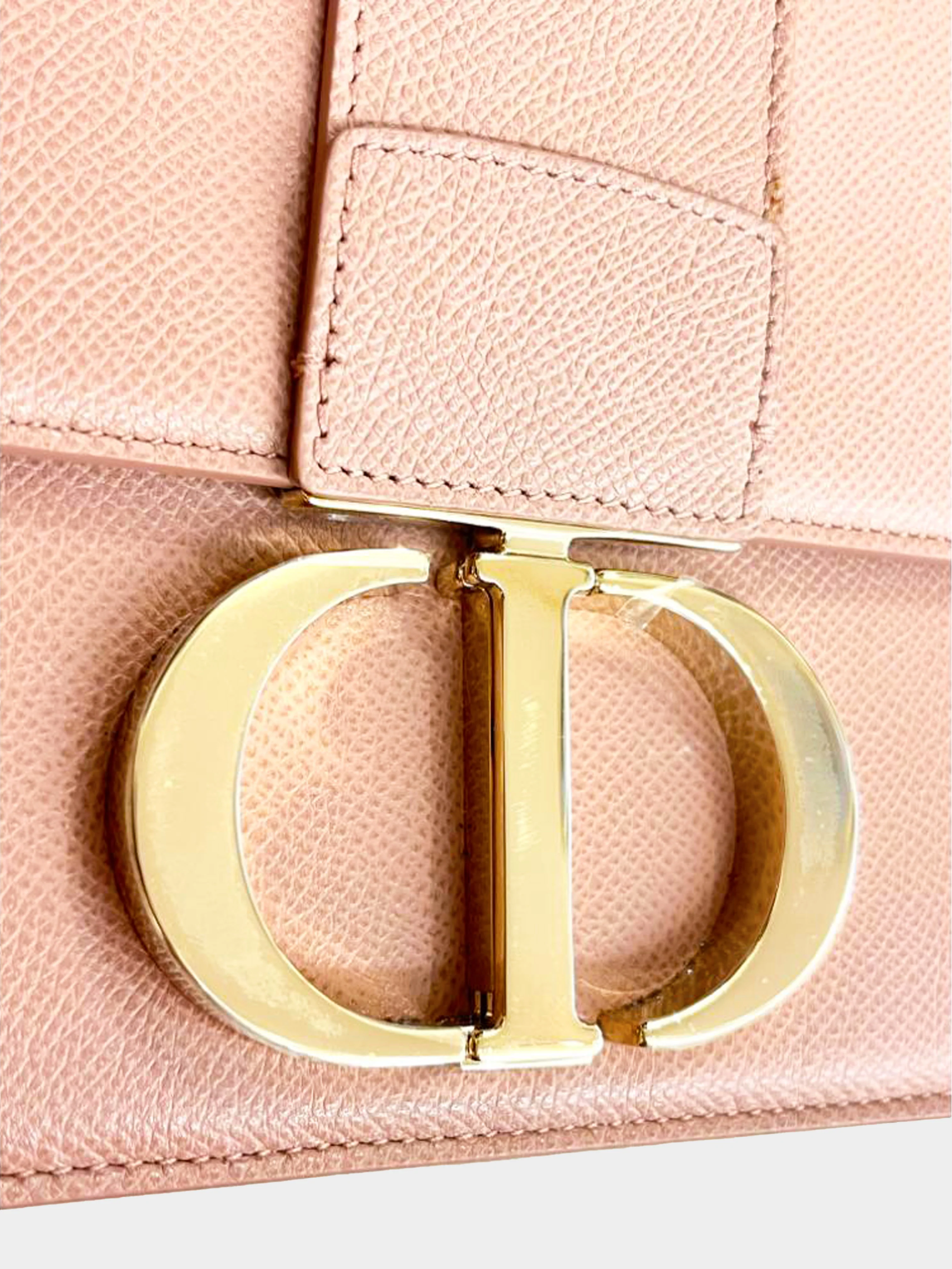Christian Dior 2020 Blush Pink Grained Calfskin 30 Montaigne Flap Bag - Image 6