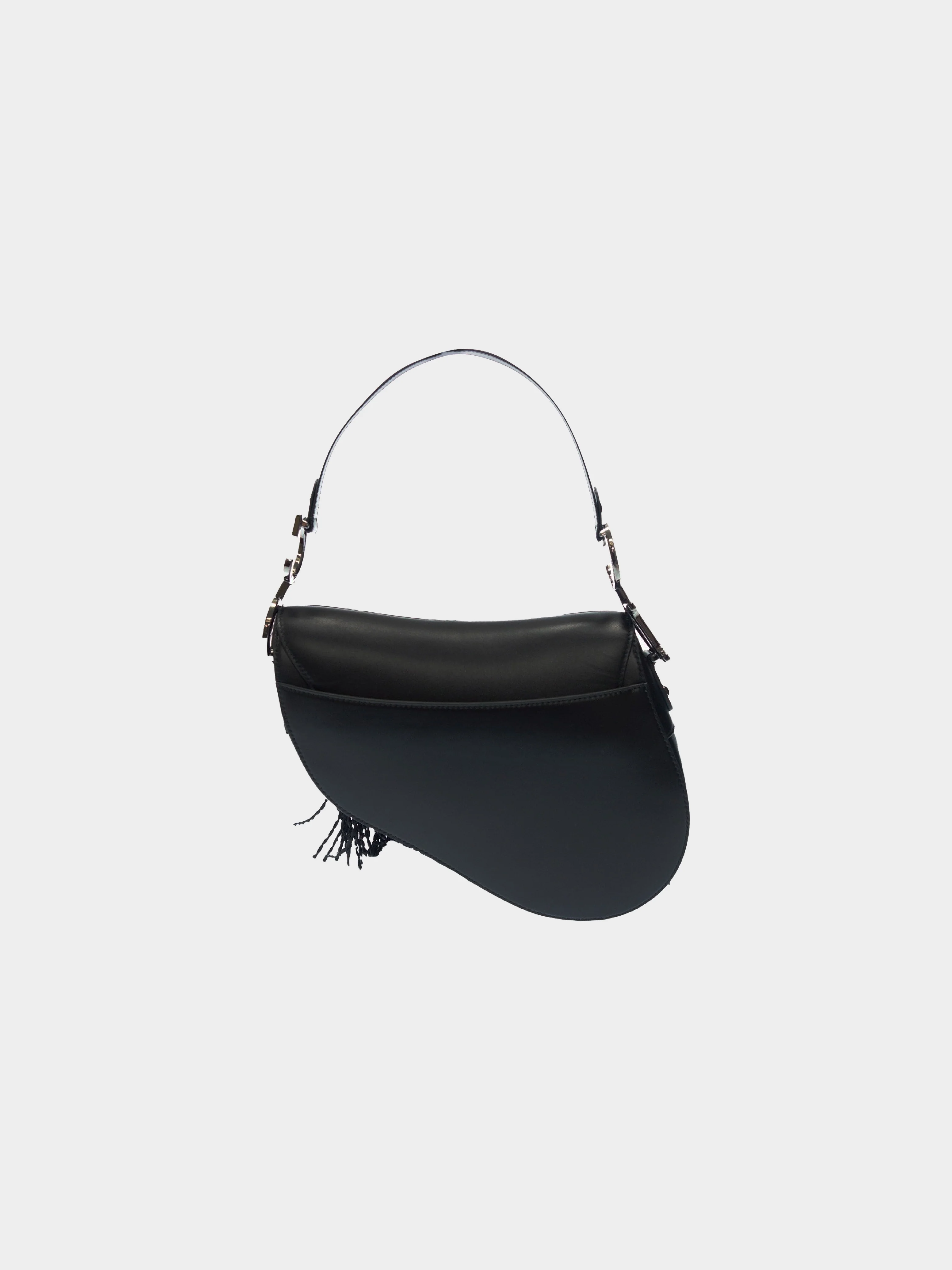 Christian Dior 2020s Limited Black Fringe Small Saddle Bag - Image 2