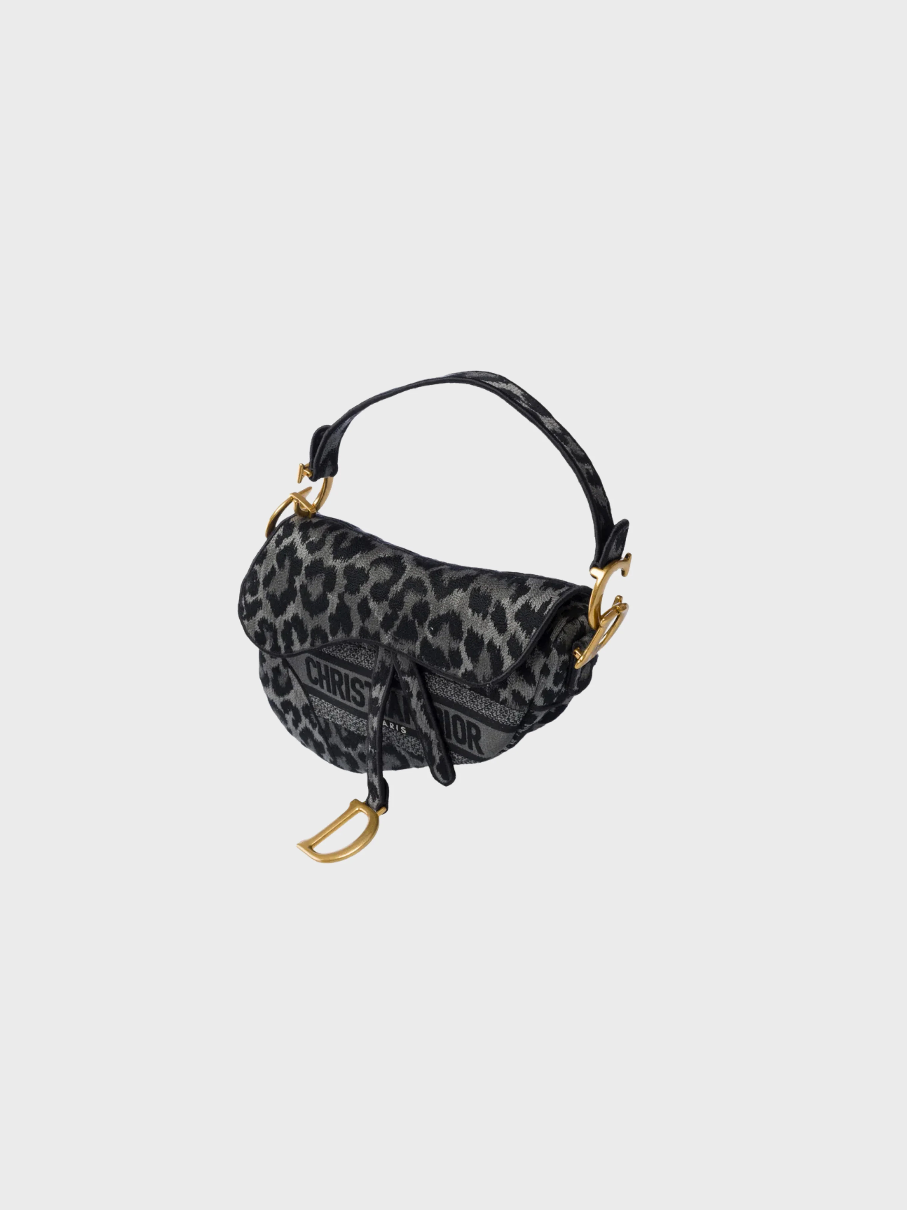 Christian Dior 2020s Grey Mizza Tweed Saddle Bag - Image 3