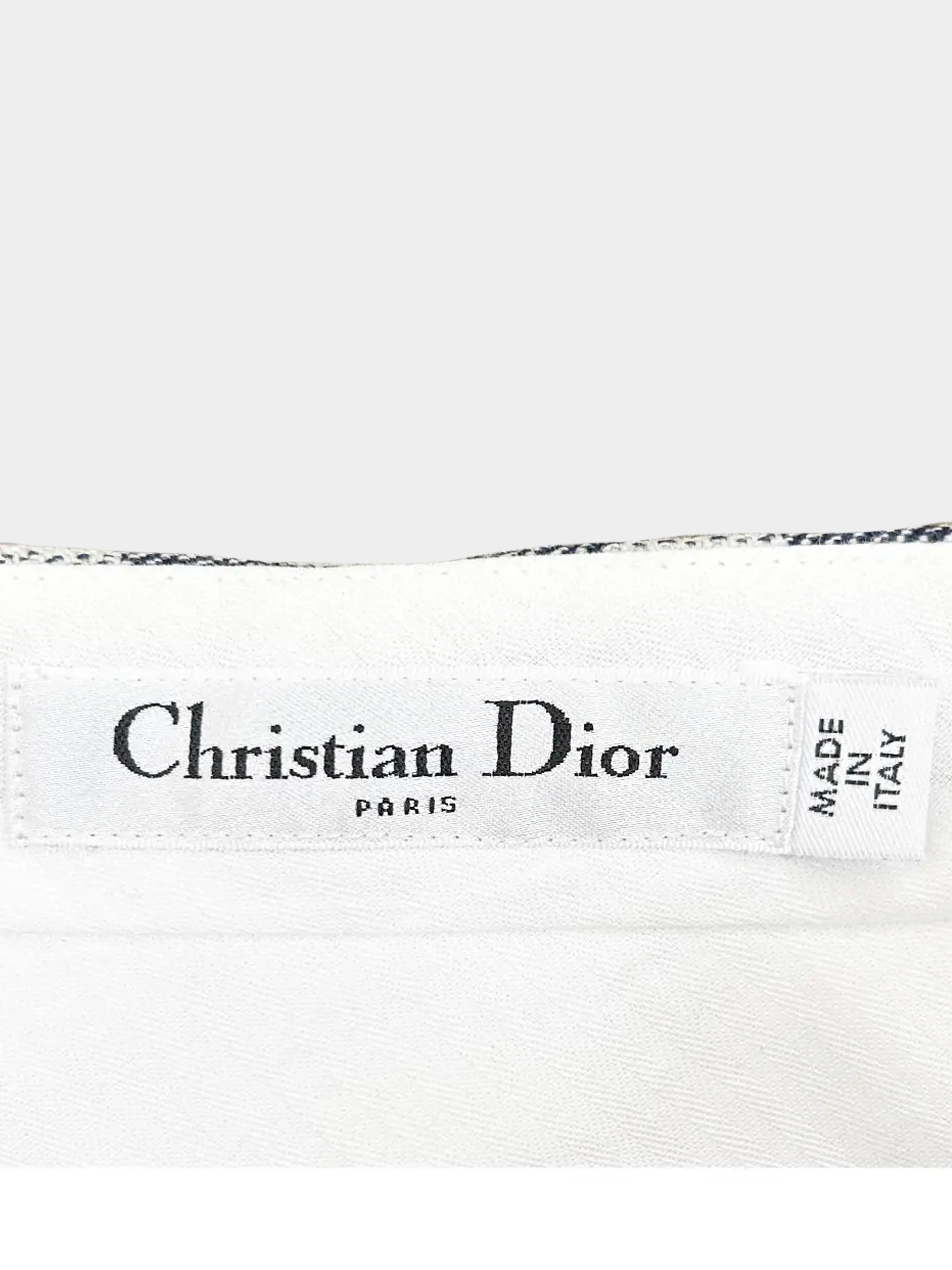 Christian Dior 2020s Navy and Cream Gingham Wool Skort - Image 3