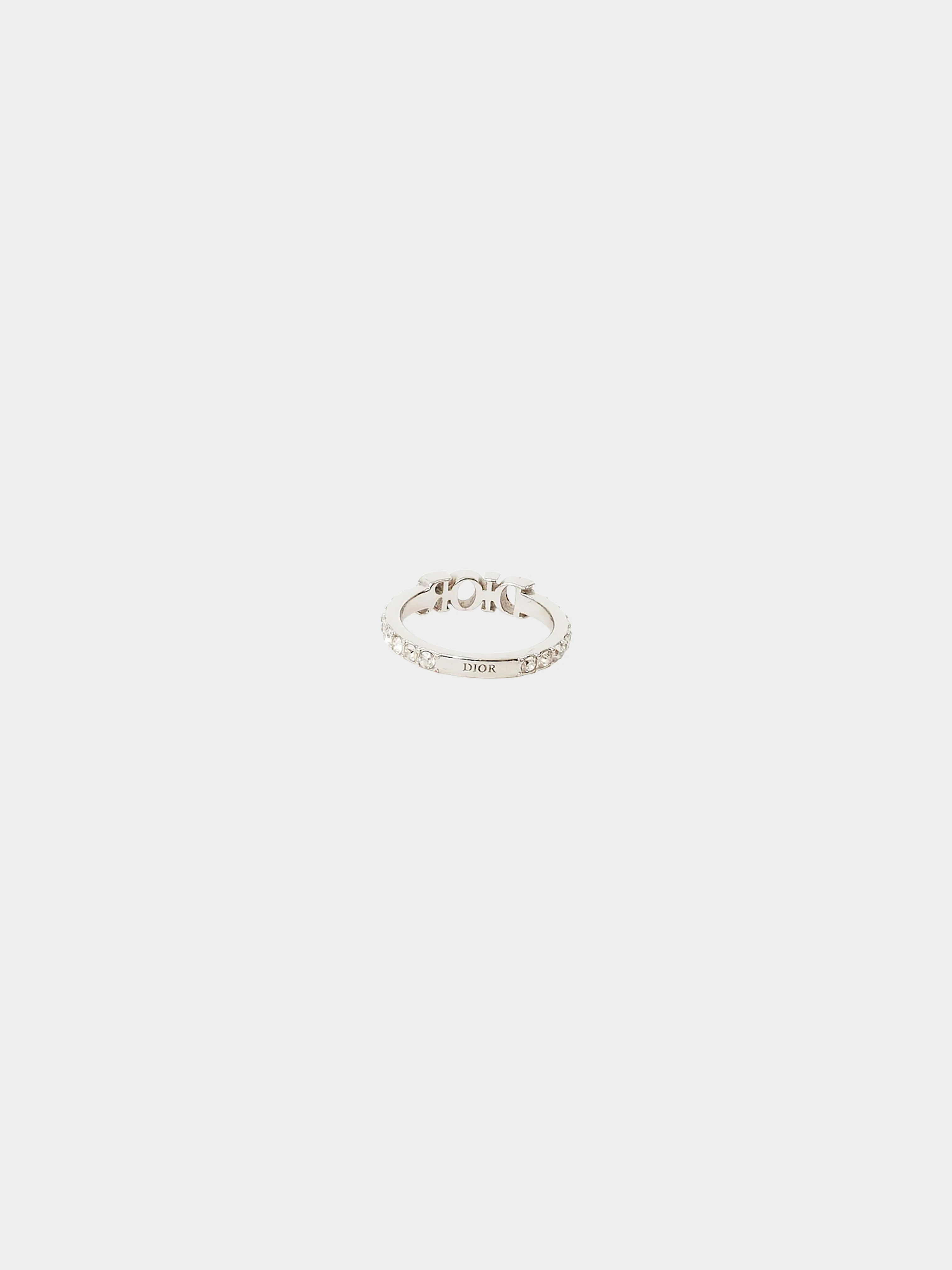 Christian Dior 2020s Silver White Crystal Embellished Dio(r)evolution Ring - Image 2