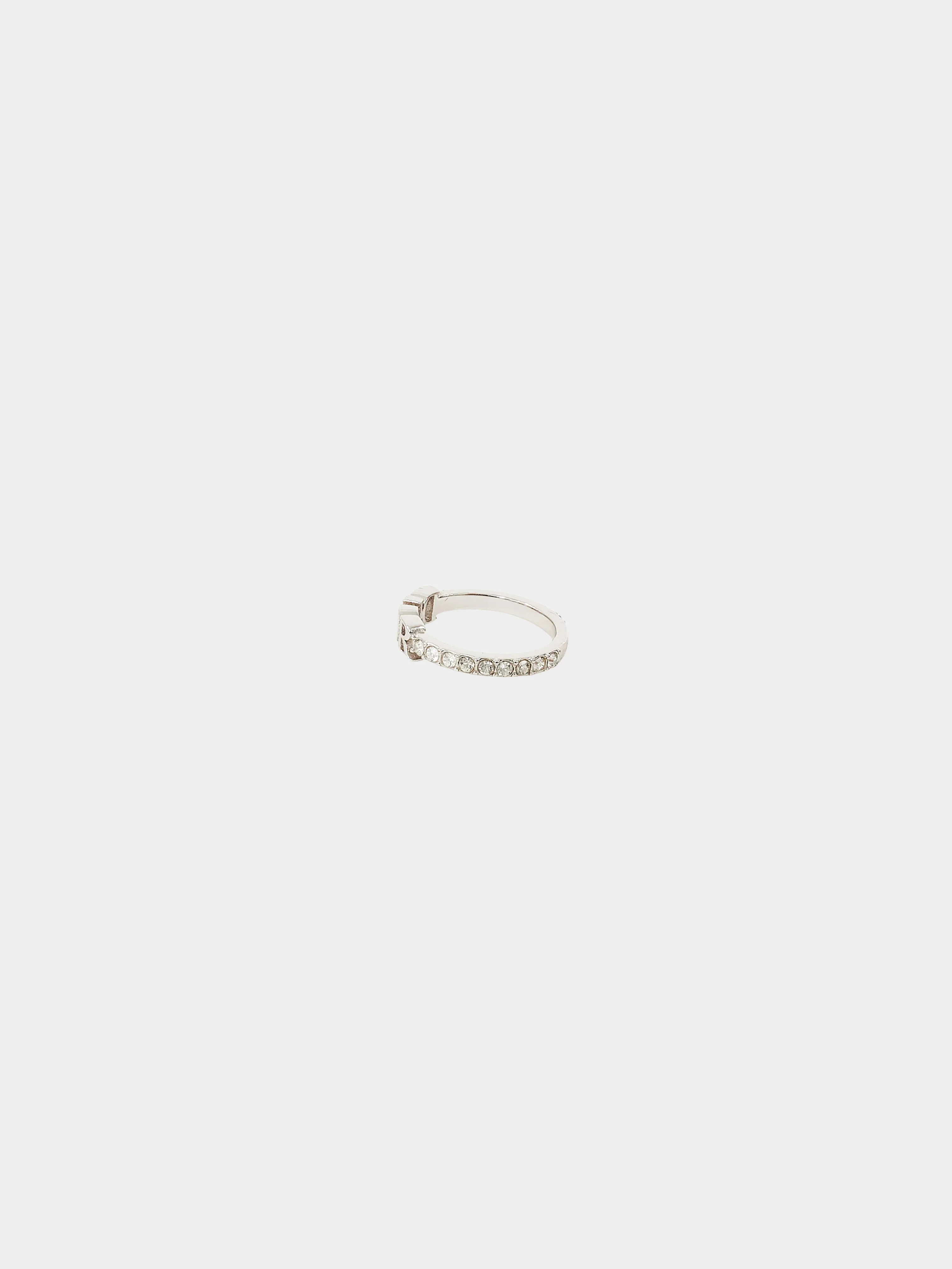 Christian Dior 2020s Silver White Crystal Embellished Dio(r)evolution Ring - Image 3