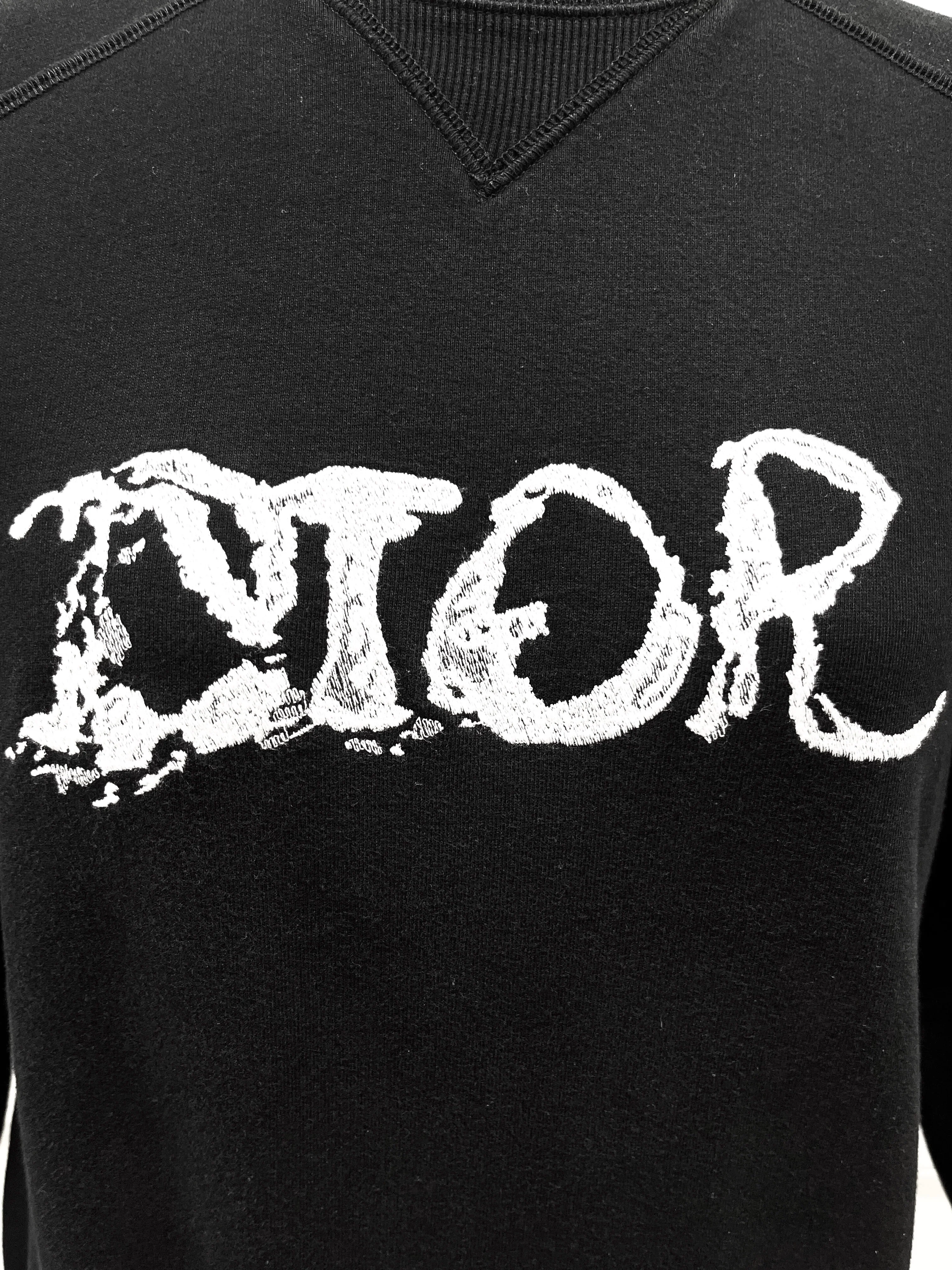 Christian Dior 2021 DIOR x Peter Doig Black Sweater with Embroidered Logo - Image 4