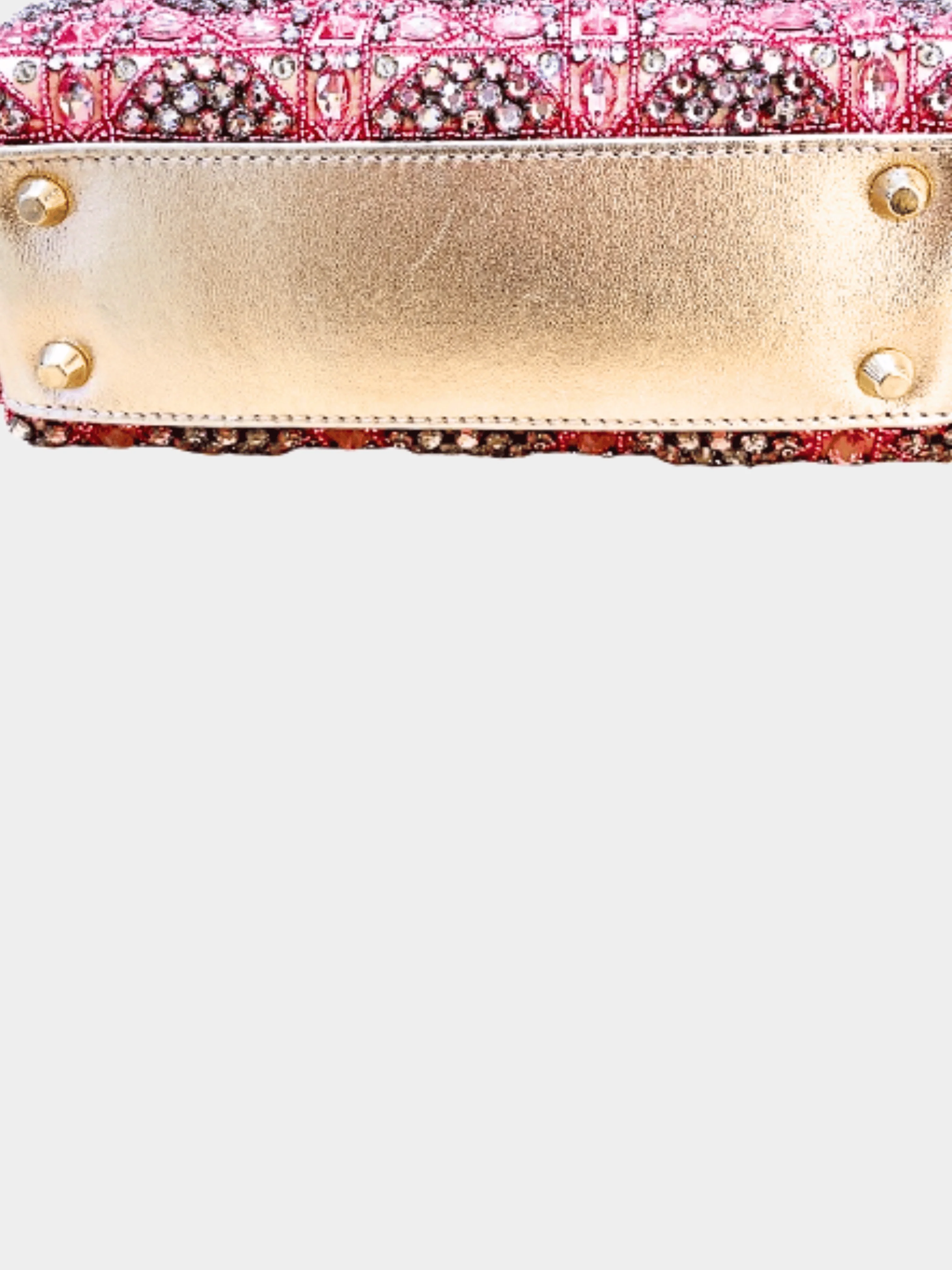 Christian Dior 2024 Pink Lady Dior Metallic Calfskin Satin Celestial Bead Embroidery Bag - Image 4